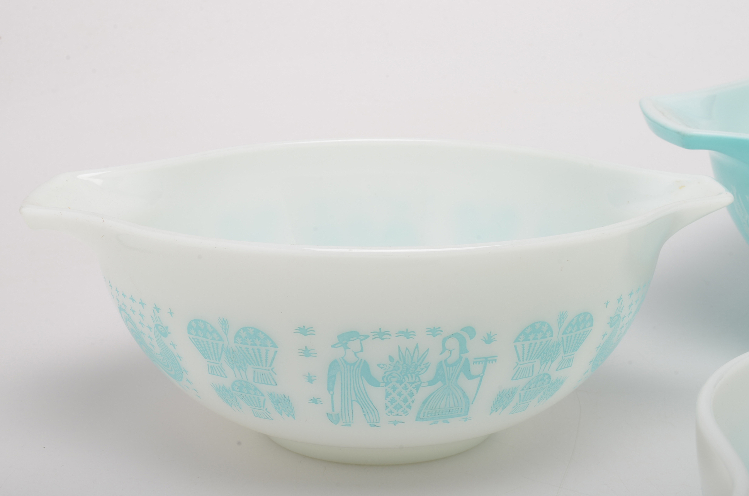 Vintage Pyrex "Butterprint" Glass Cinderella Mixing Bowls