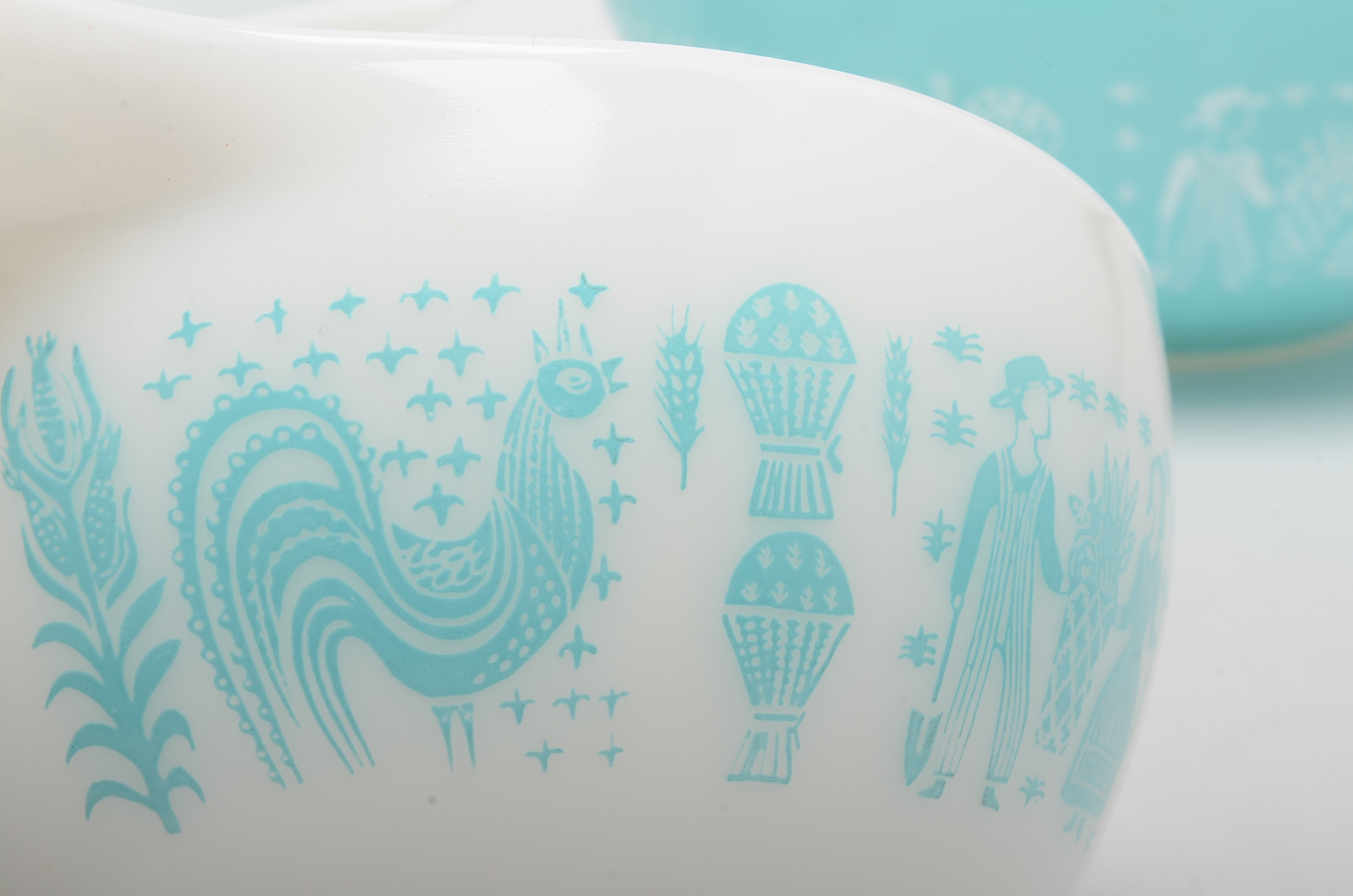 Vintage Pyrex "Butterprint" Glass Cinderella Mixing Bowls