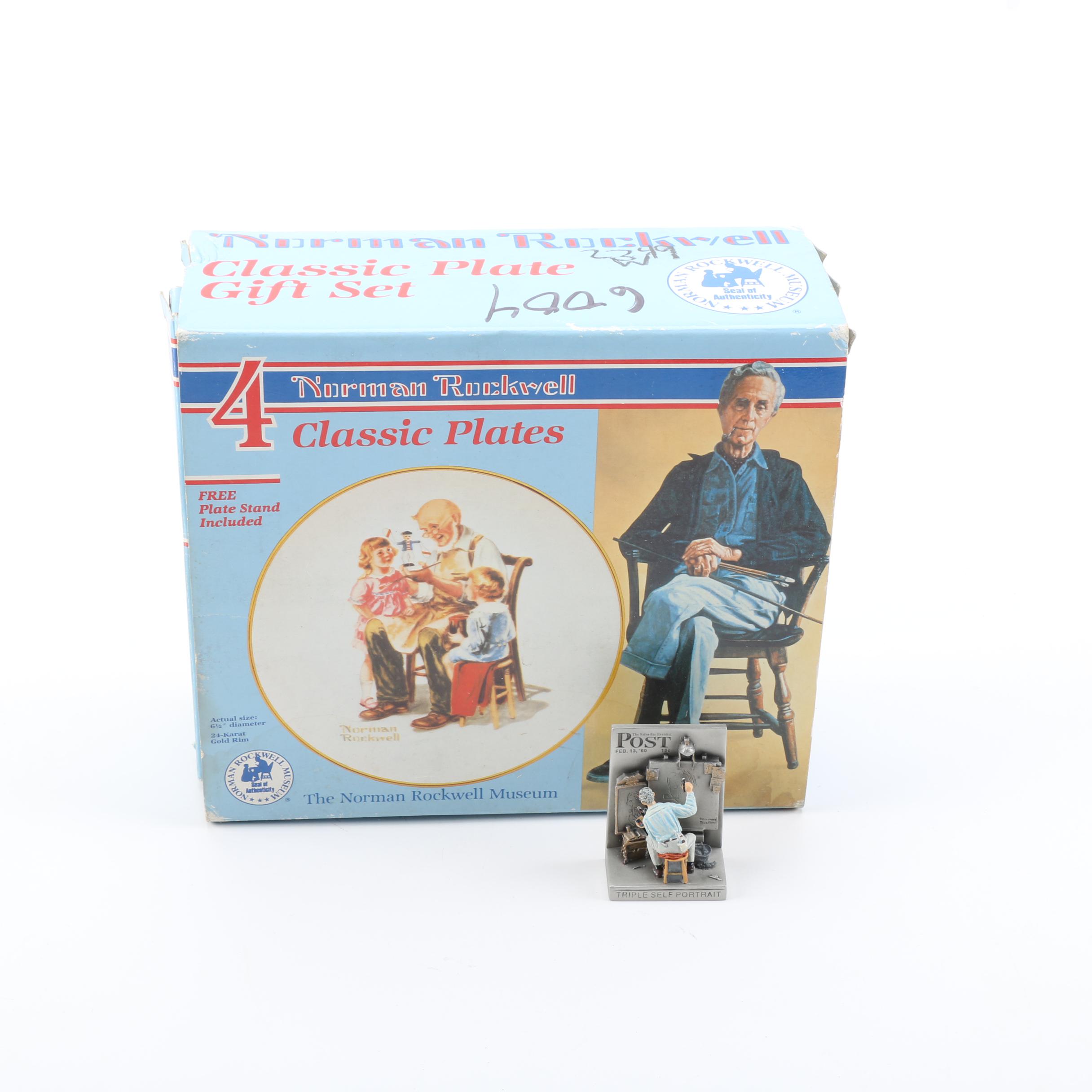 Norman Rockwell Museum Collector Plates and Figurine