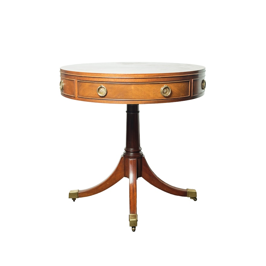 Walnut Drum Table from Baker Furniture