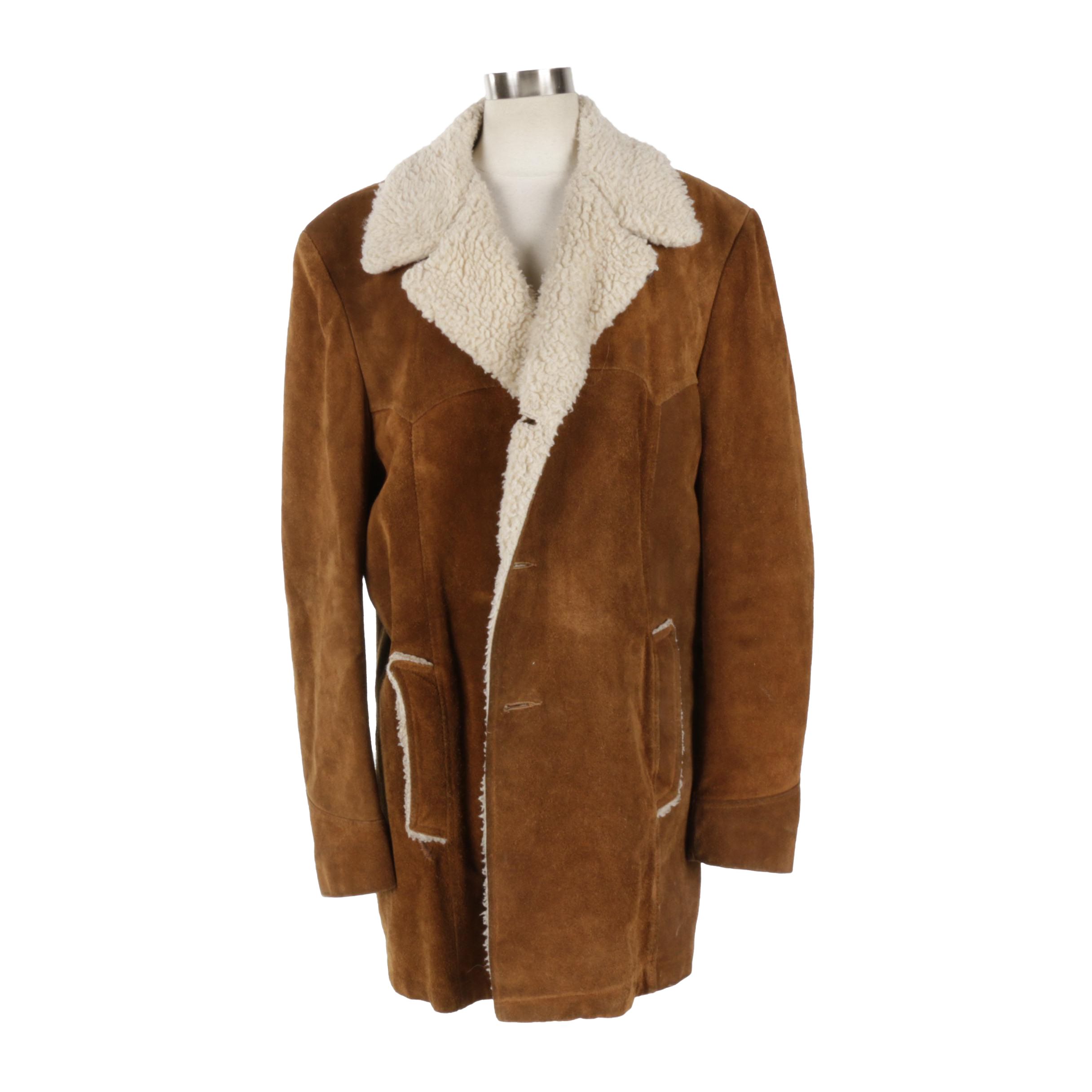 Men's Circa 1970 Swagger Suede and Faux Fur Coat