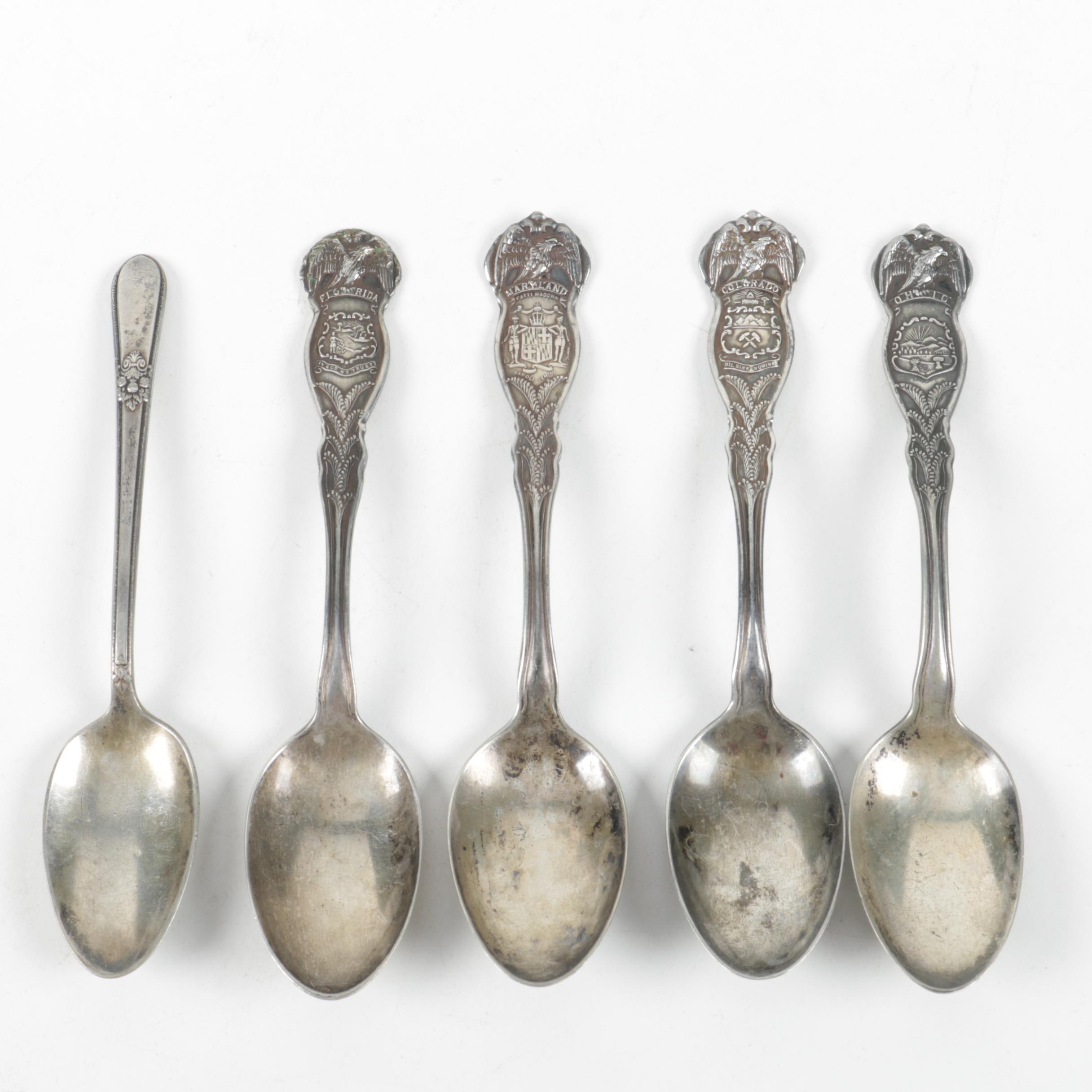 Wm. Rogers & Son Silver Plate Souvenir Spoons with 1847 Roger Bros. Spoon