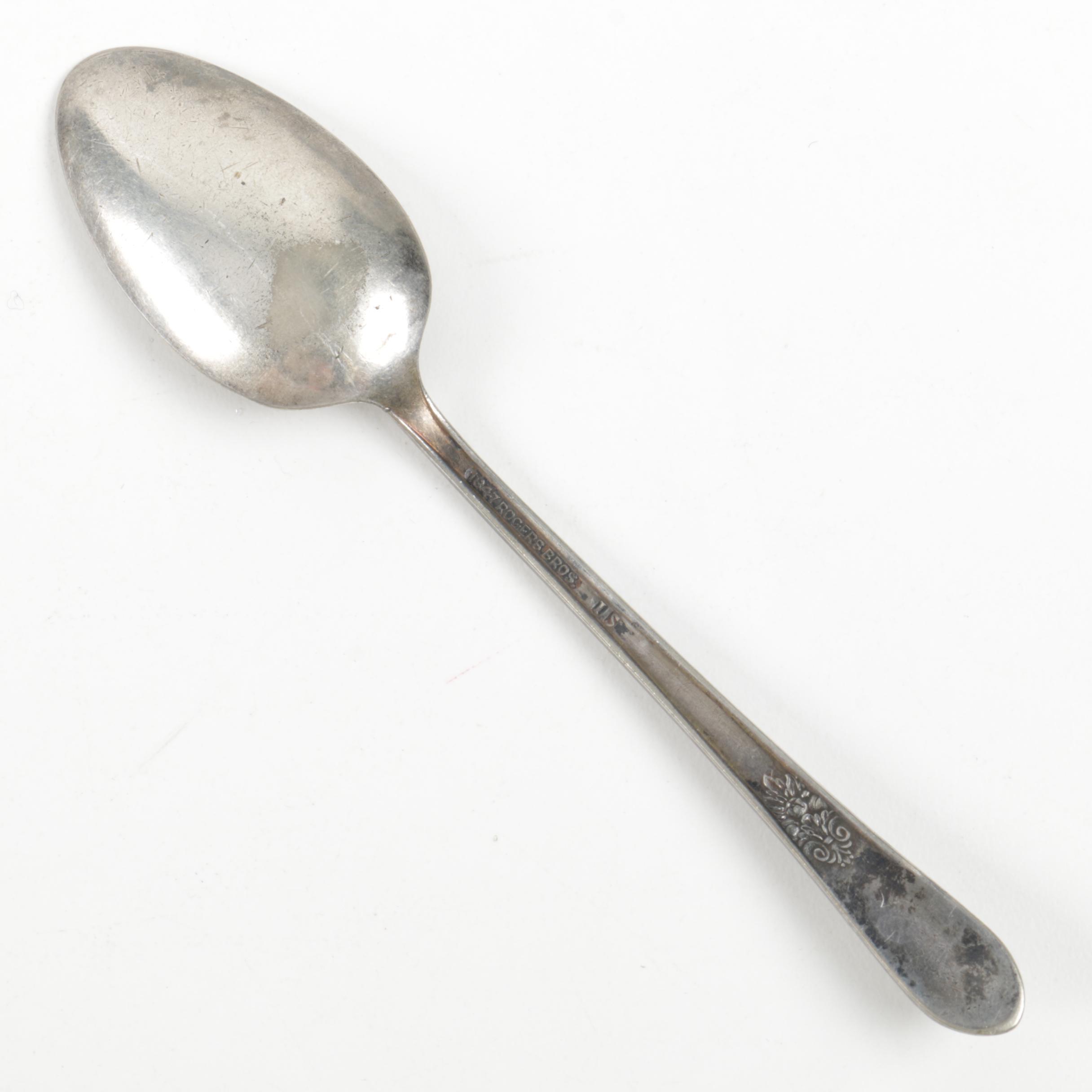 Wm. Rogers & Son Silver Plate Souvenir Spoons with 1847 Roger Bros. Spoon