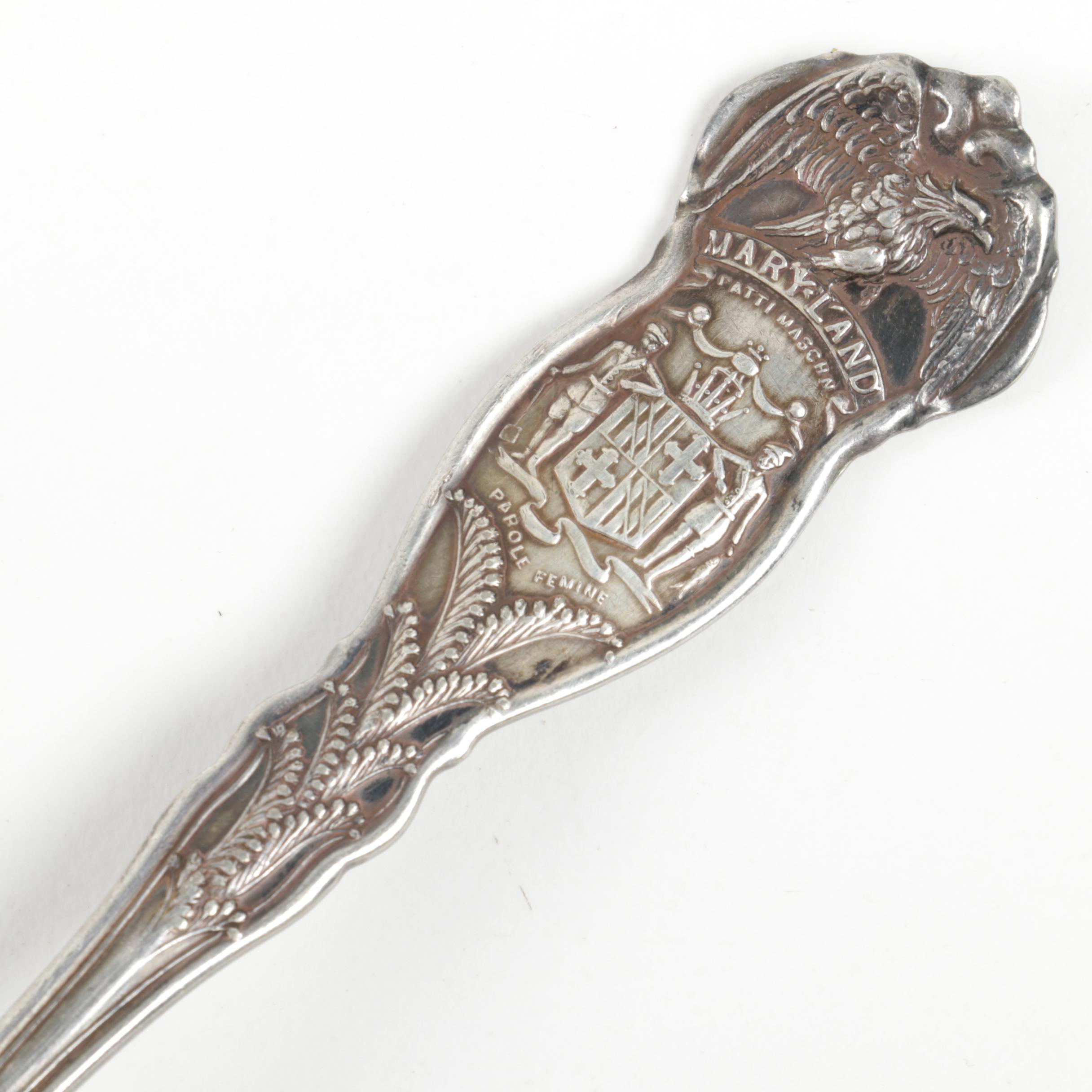 Wm. Rogers & Son Silver Plate Souvenir Spoons with 1847 Roger Bros. Spoon