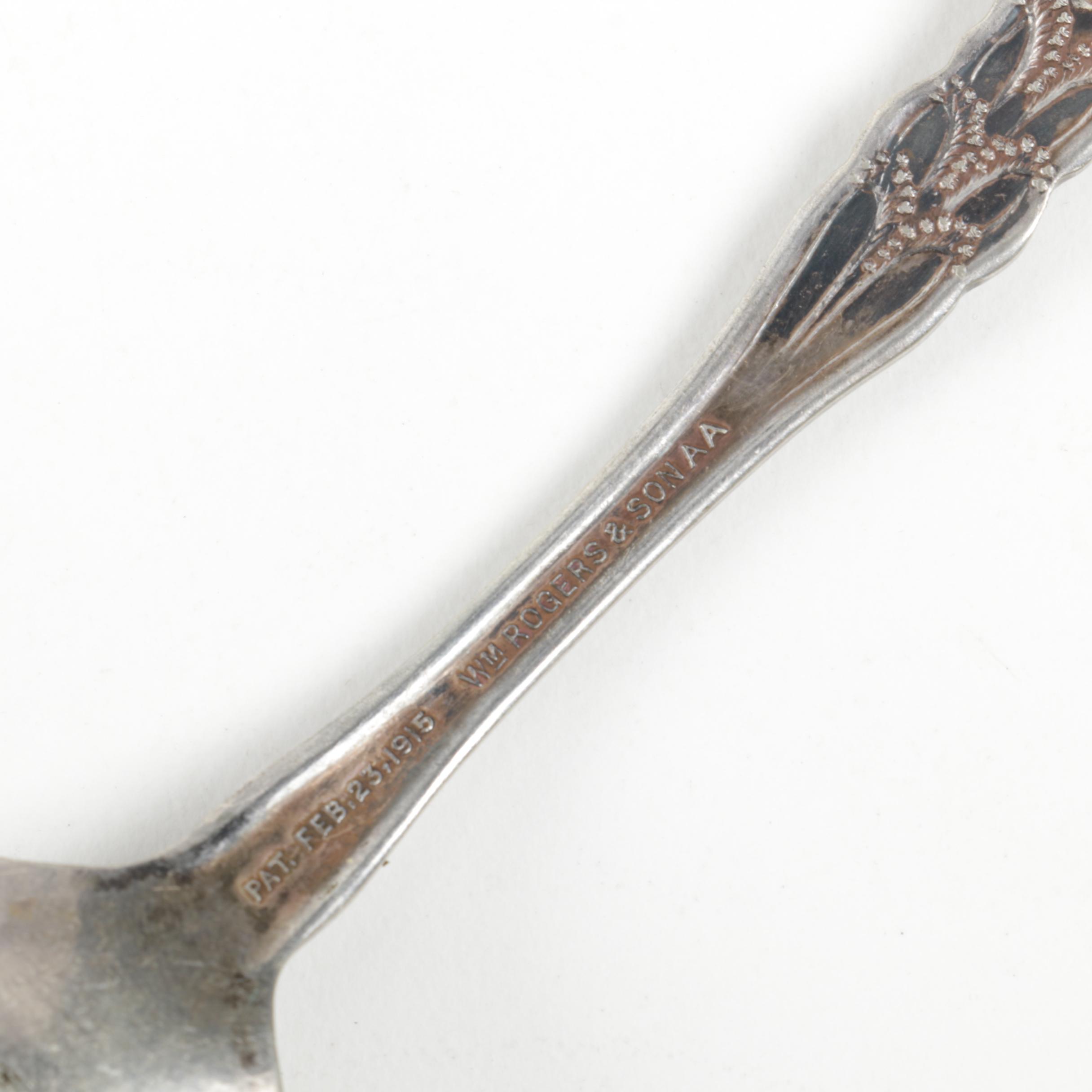 Wm. Rogers & Son Silver Plate Souvenir Spoons with 1847 Roger Bros. Spoon