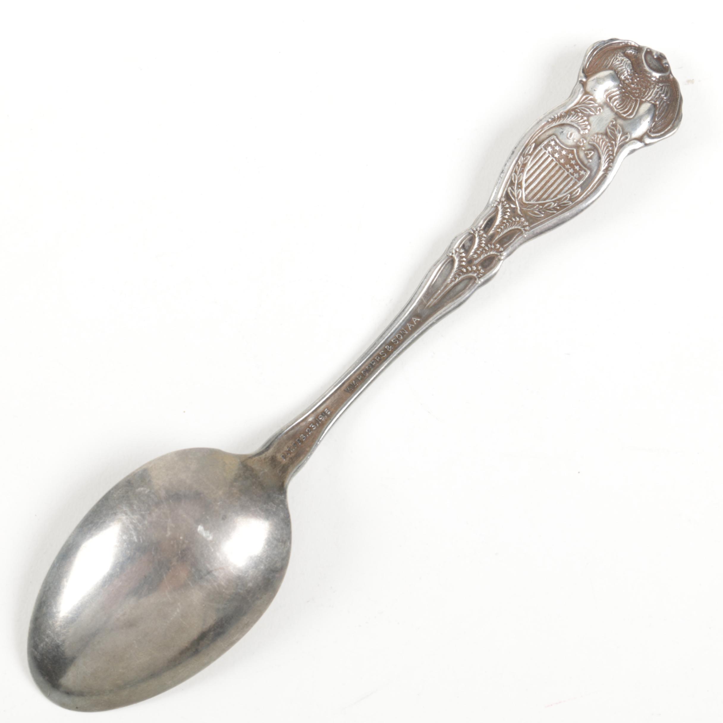 Wm. Rogers & Son Silver Plate Souvenir Spoons with 1847 Roger Bros. Spoon