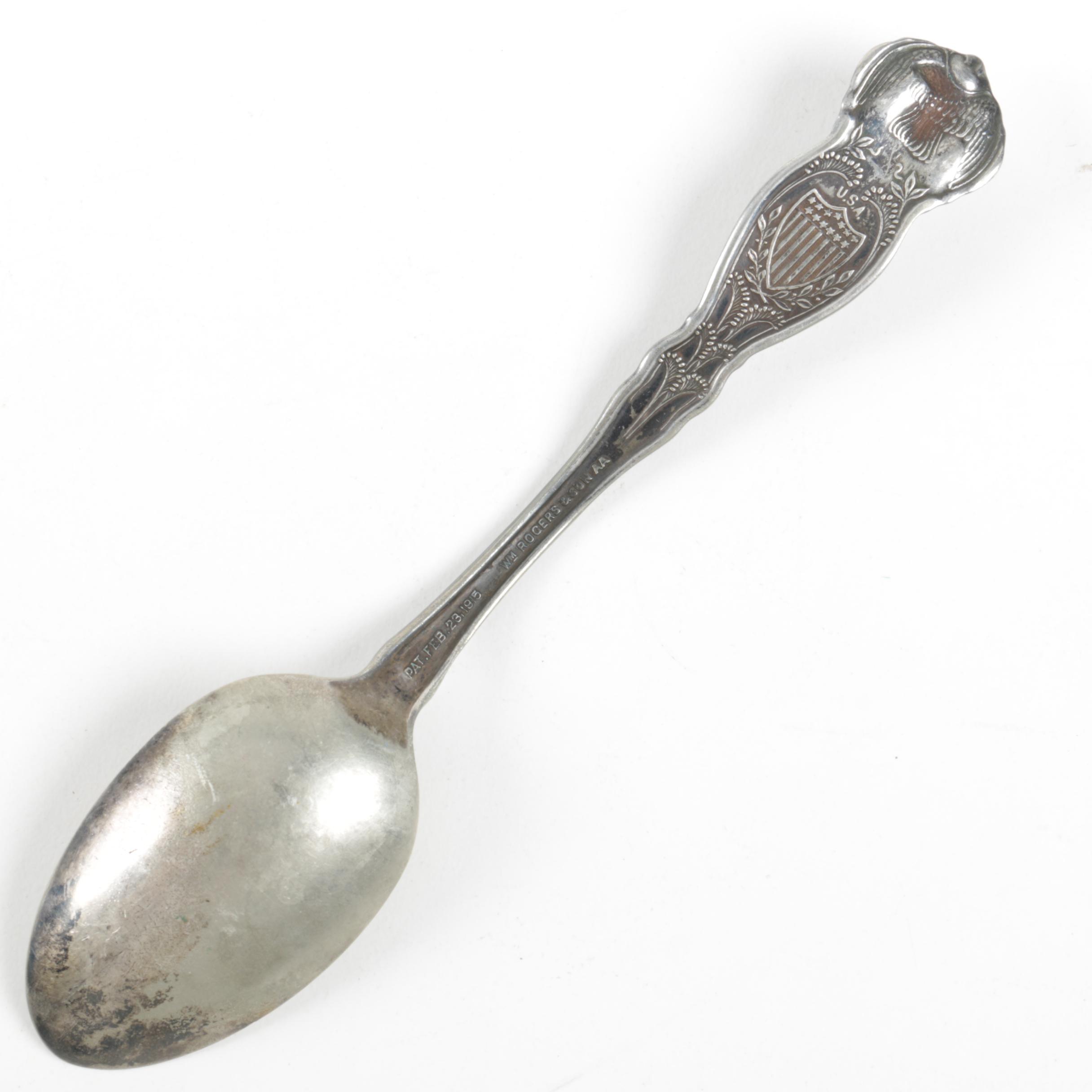 Wm. Rogers & Son Silver Plate Souvenir Spoons with 1847 Roger Bros. Spoon