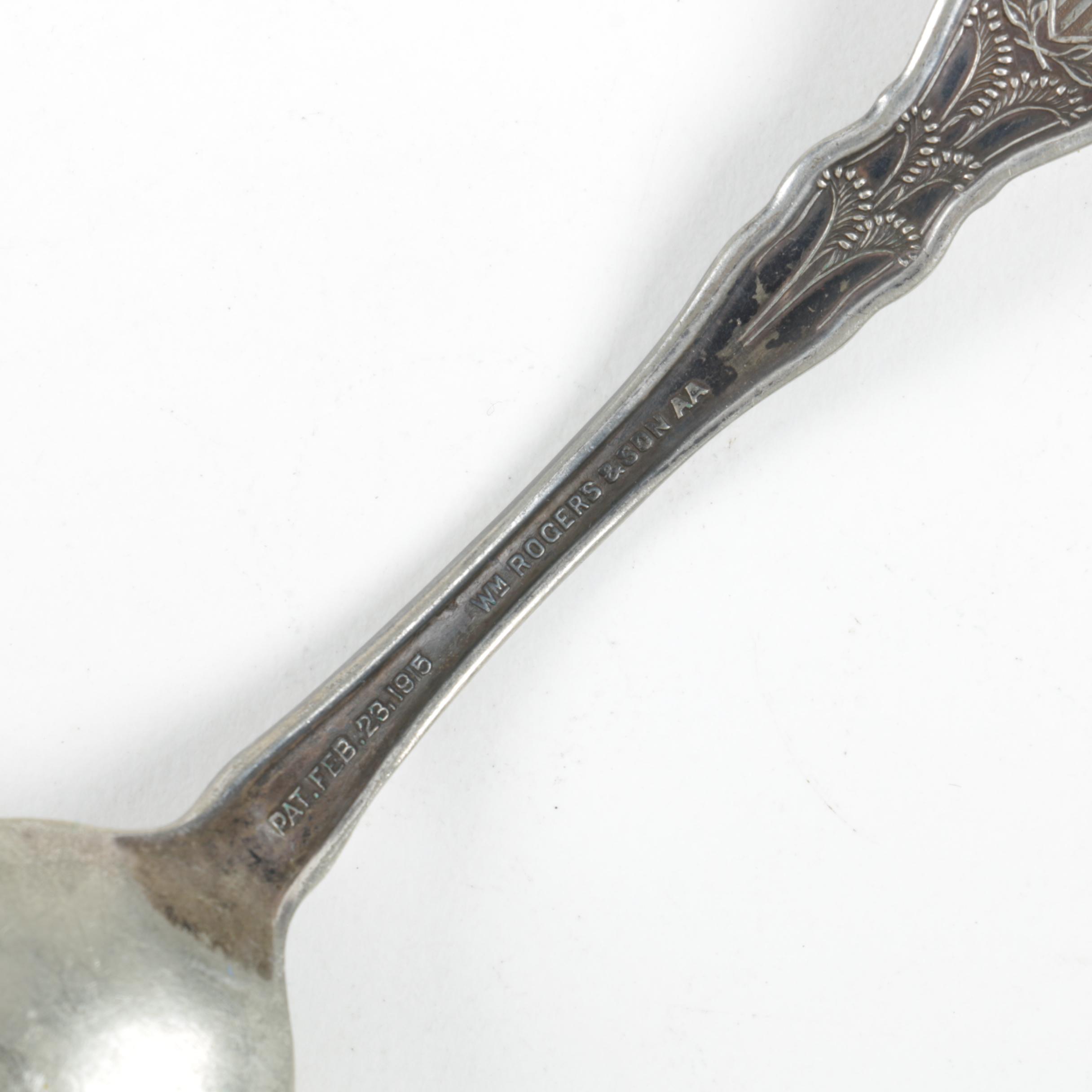 Wm. Rogers & Son Silver Plate Souvenir Spoons with 1847 Roger Bros. Spoon