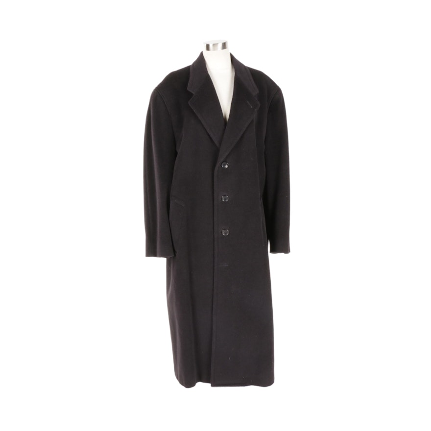 Men's Canali Proposta Black Wool Blend Coat