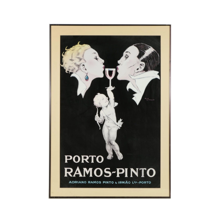 Offset Lithograph After René Vincent "Porto Ramos Pinto" Advertising Poster