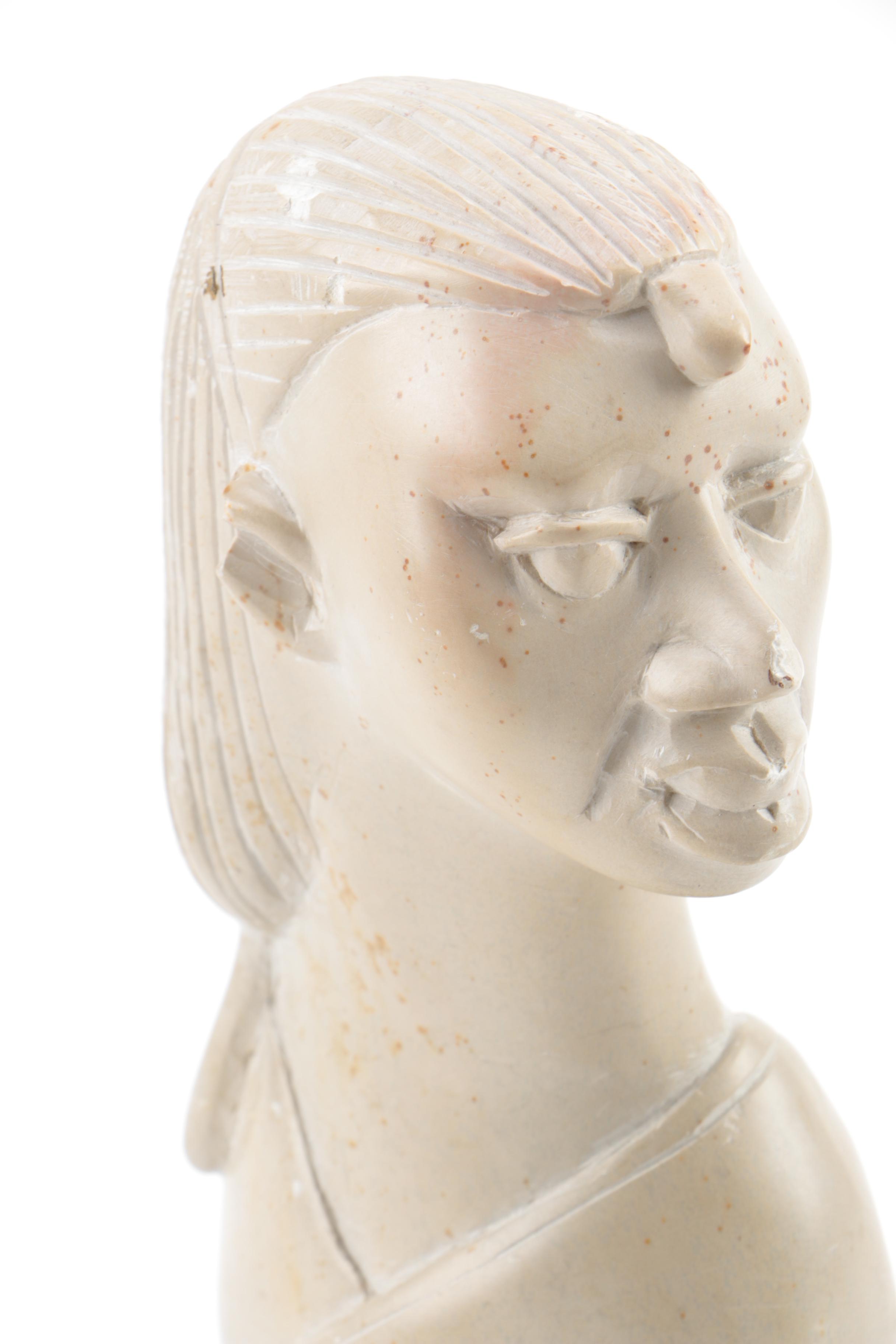 Hand-Carved Soapstone Bust from Kenya