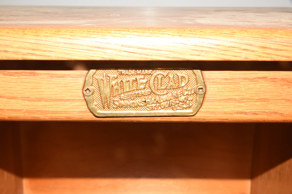 Ice Box Inspired Oak End Table by White Clad