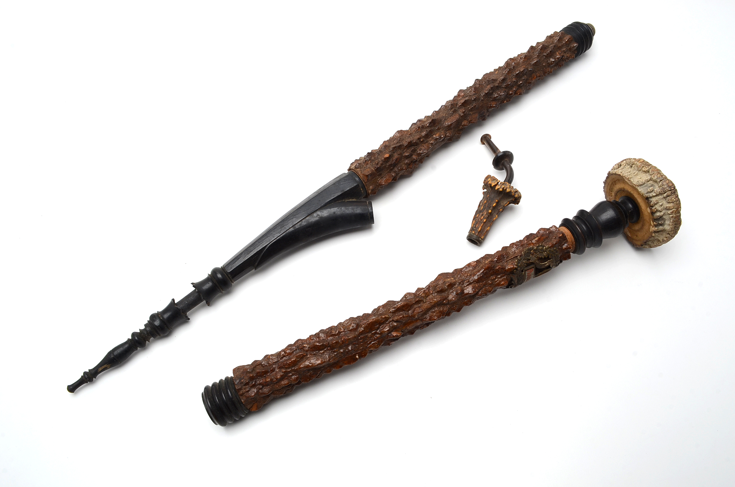 Large Ornate Tyrolean Pipe with Porcelain Tyrolean Bowl