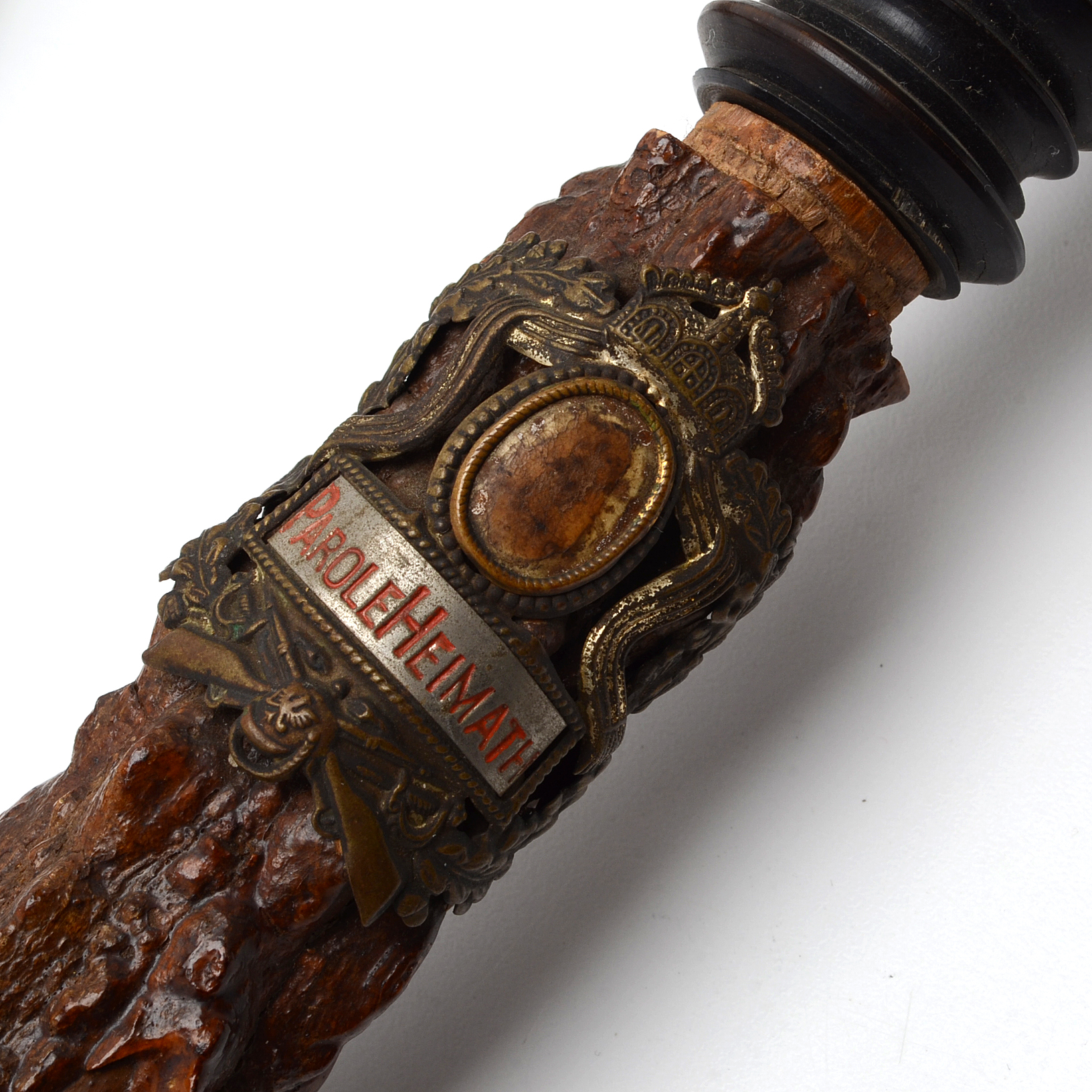 Large Ornate Tyrolean Pipe with Porcelain Tyrolean Bowl