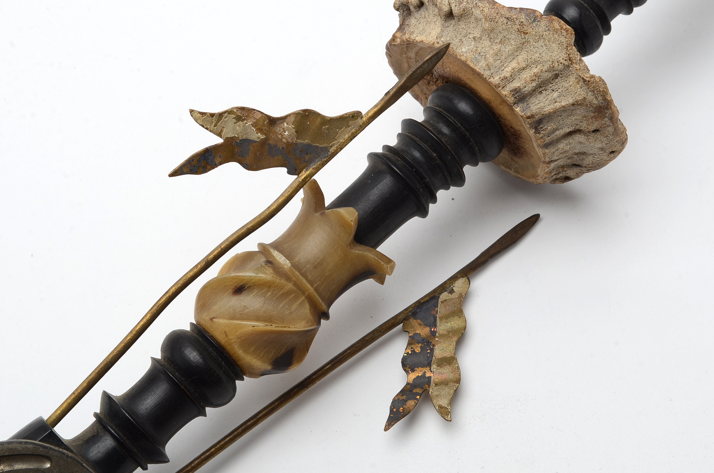 Large Ornate Tyrolean Pipe with Porcelain Tyrolean Bowl