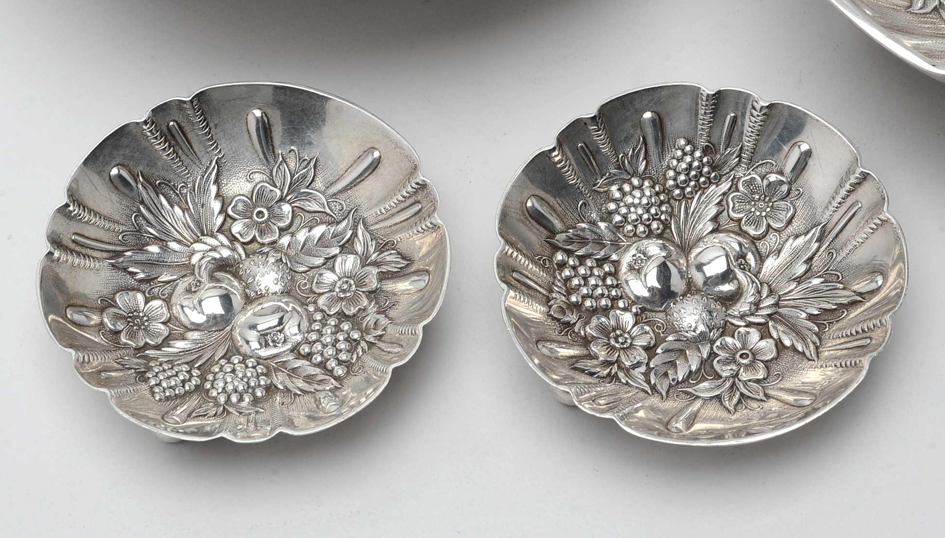 S. Kirk & Son Sterling Silver Repoussé Footed Nut Bowls