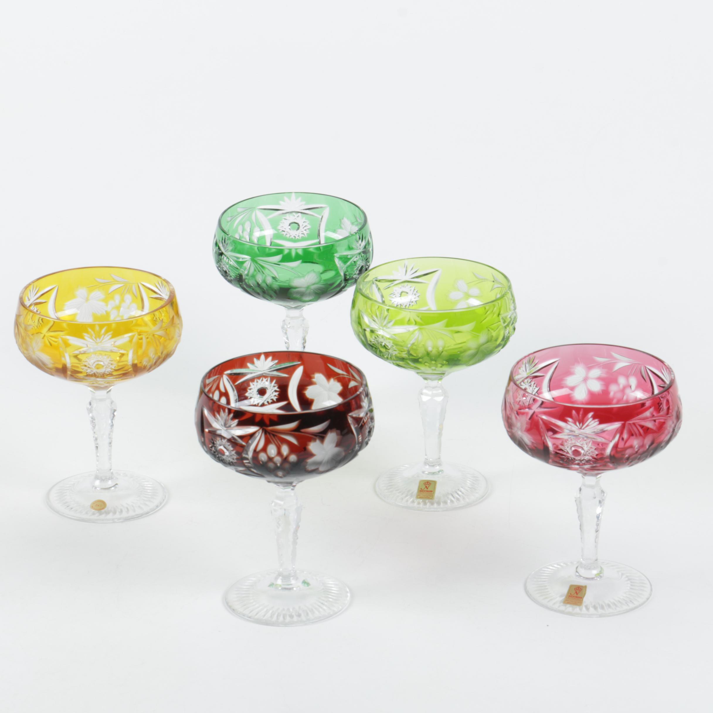 Nachtmann "Traube" Cut to Clear Crystal Champagne Coupes