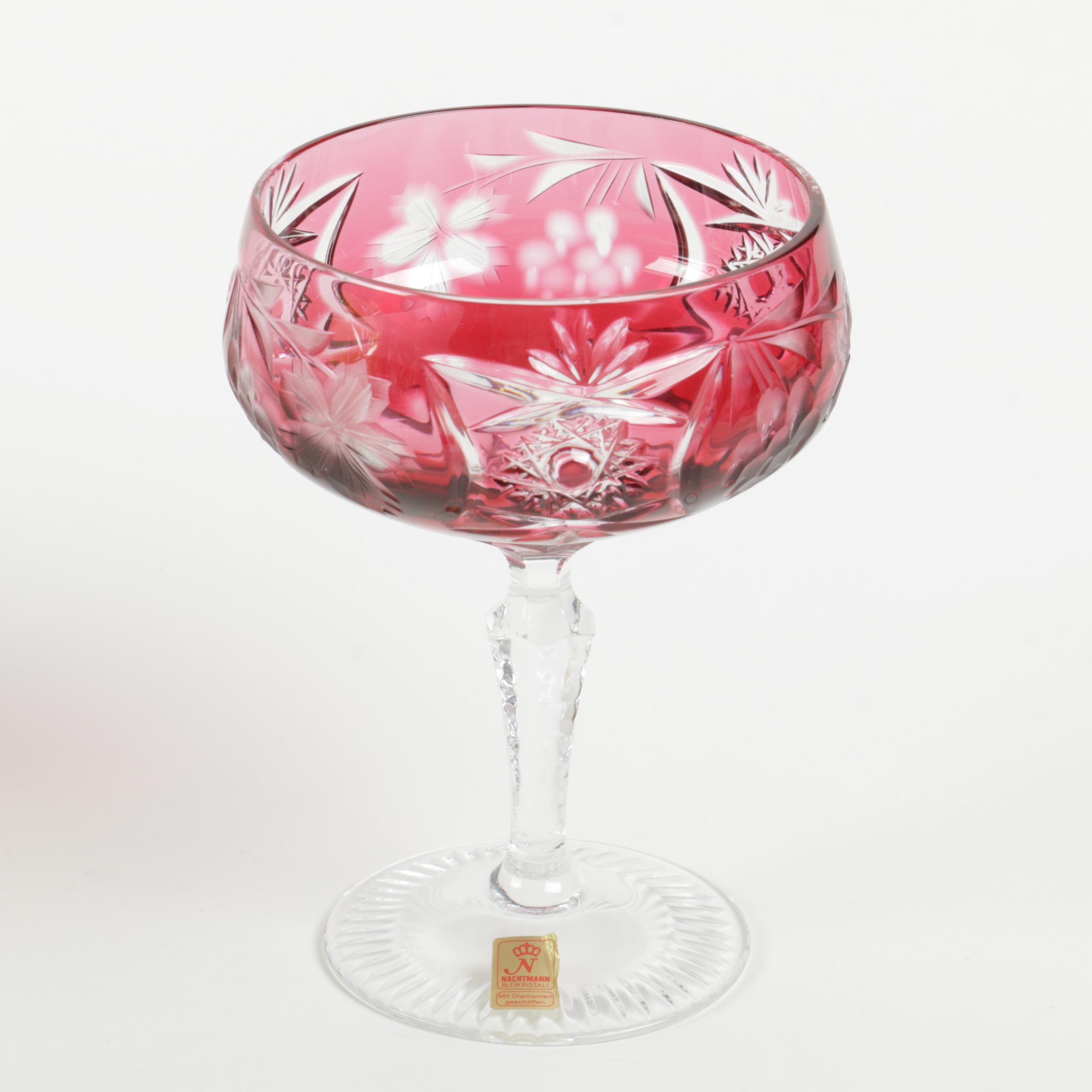 Nachtmann "Traube" Cut to Clear Crystal Champagne Coupes
