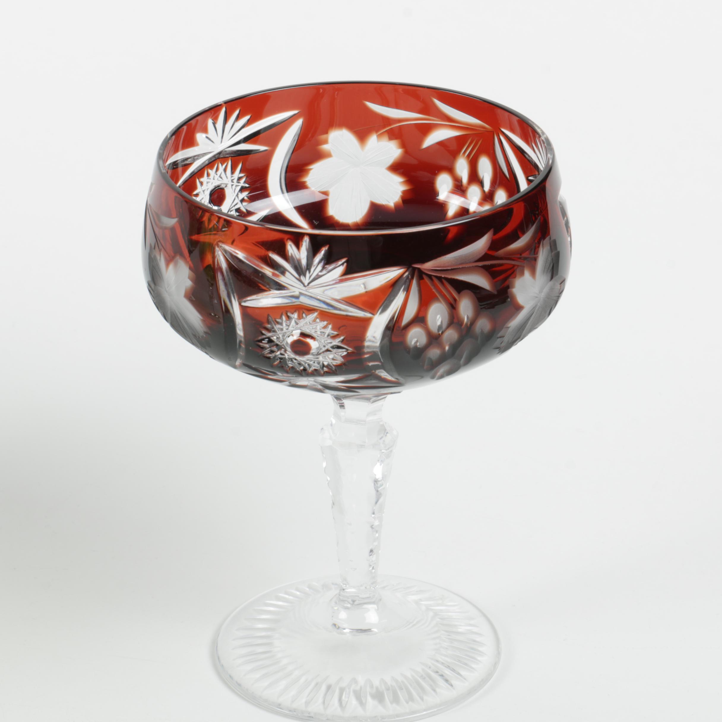 Nachtmann "Traube" Cut to Clear Crystal Champagne Coupes