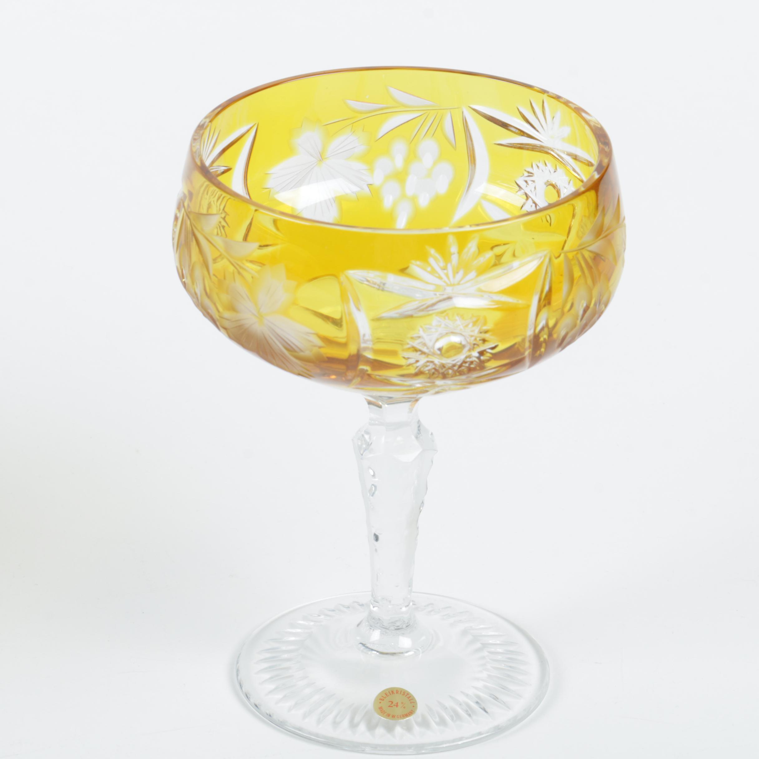 Nachtmann "Traube" Cut to Clear Crystal Champagne Coupes