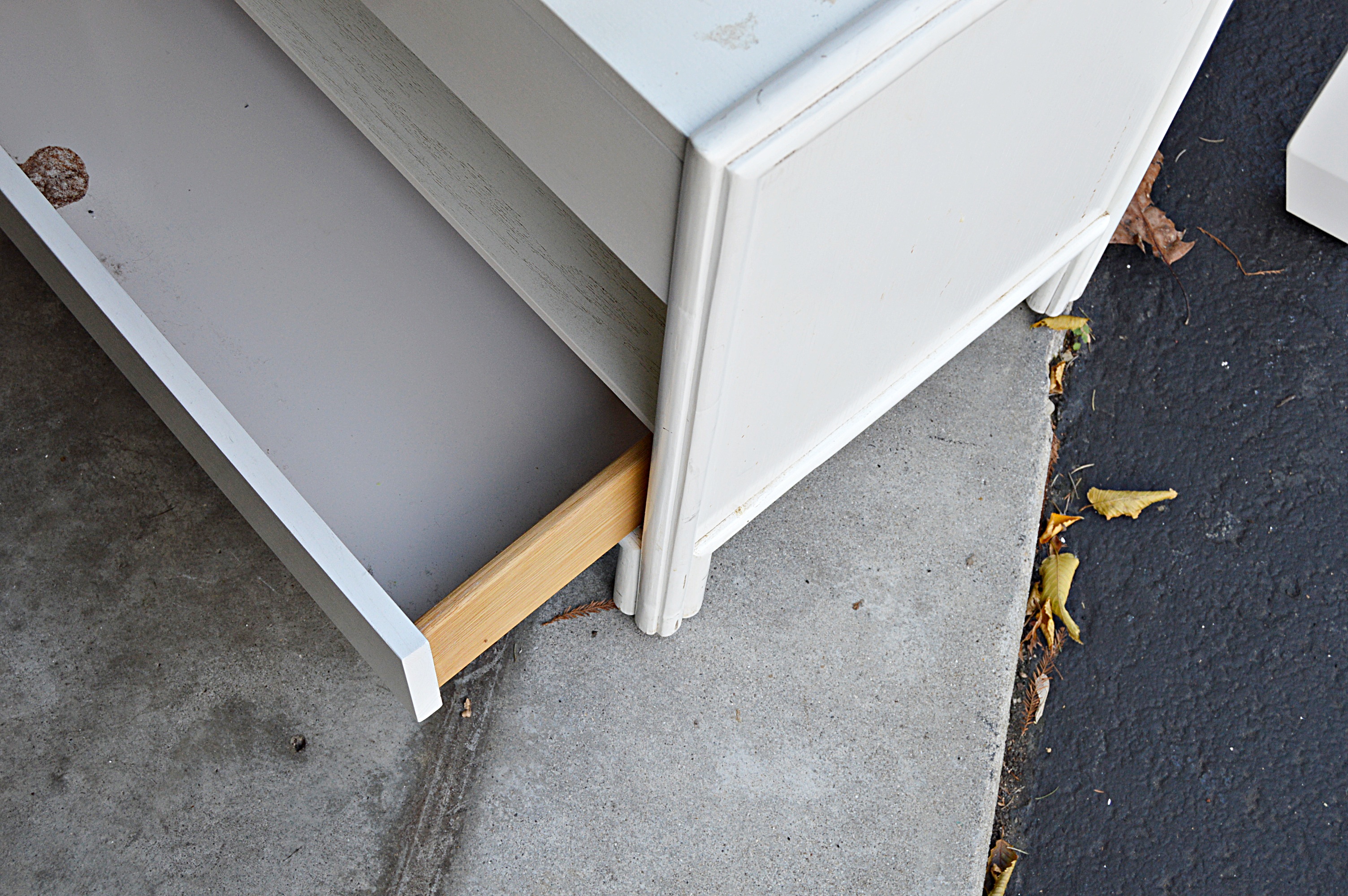 Pottery Barn White Painted Bed Headboard, Bookcase and Side Table