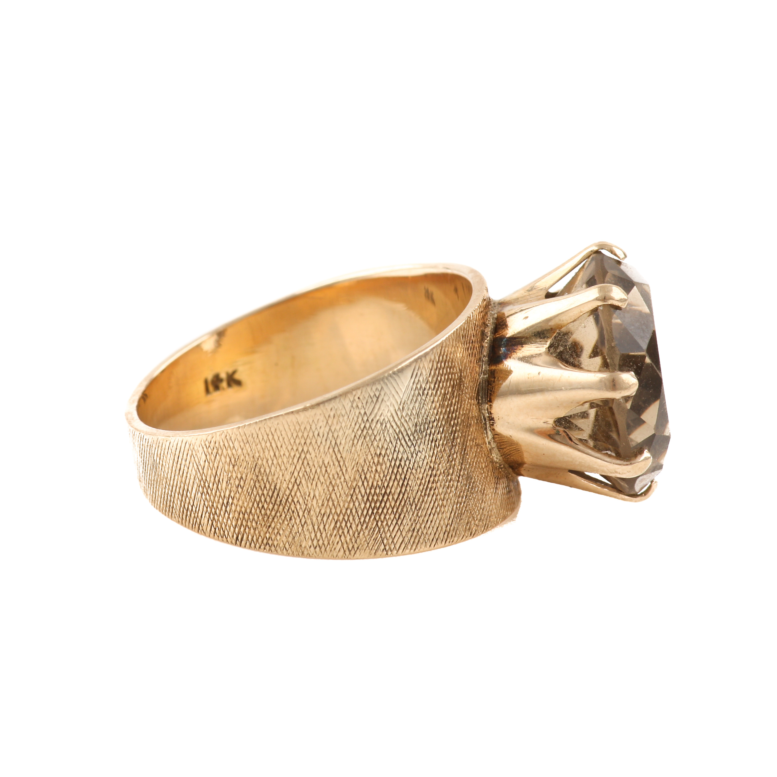 14K Yellow Gold Smoky Quartz Ring