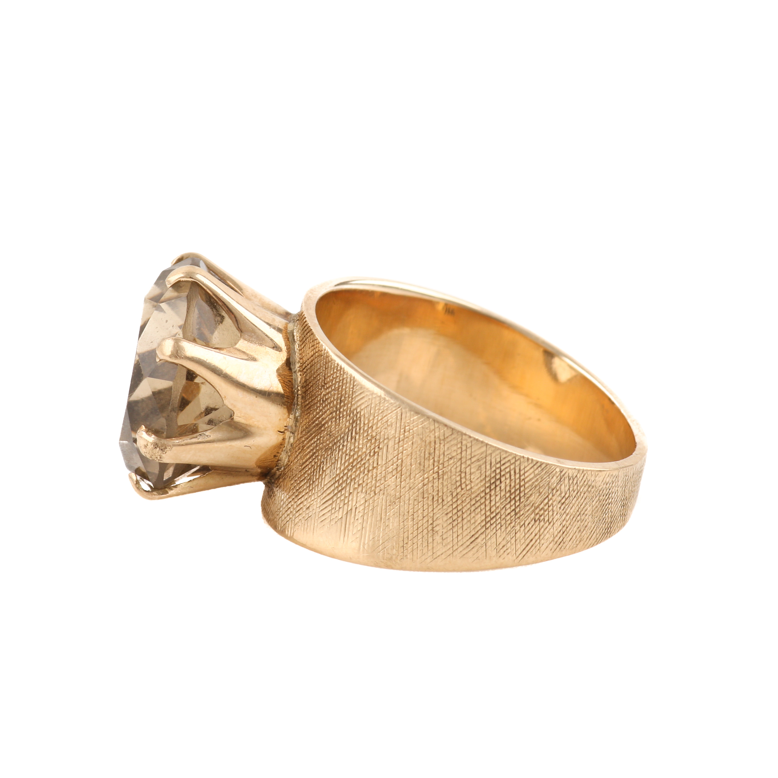 14K Yellow Gold Smoky Quartz Ring