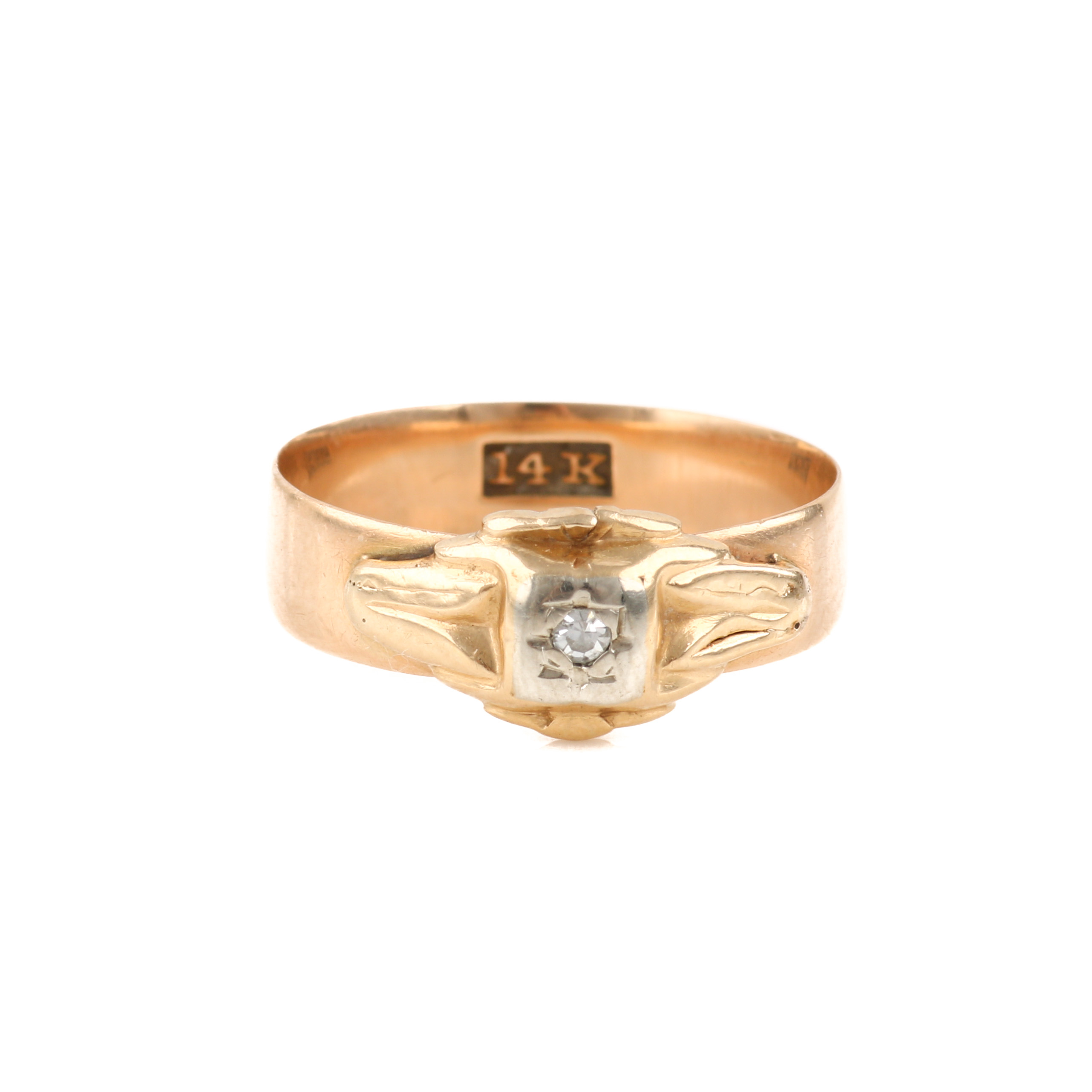 14K Yellow Gold Diamond Ring