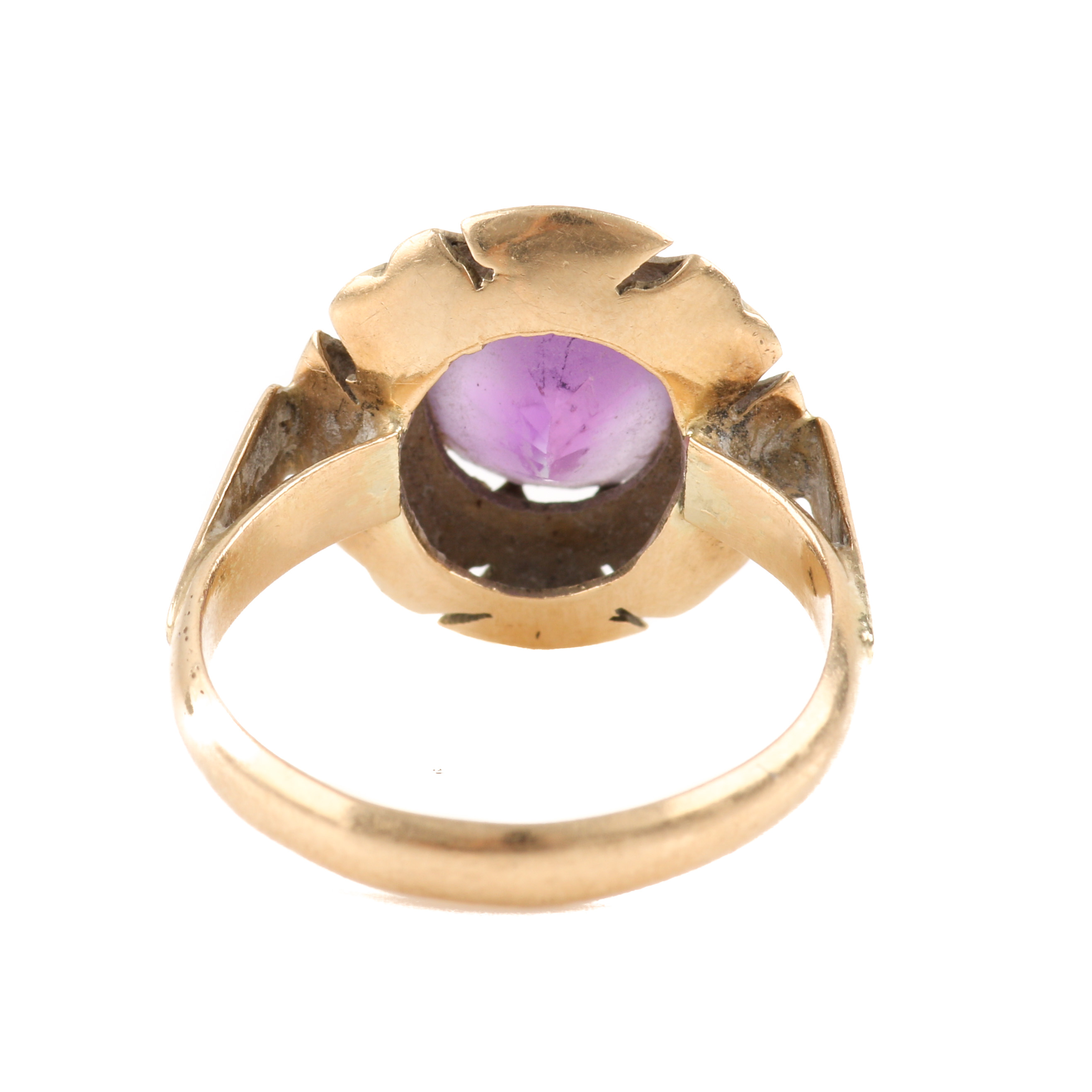 14K Yellow Gold Amethyst Ring