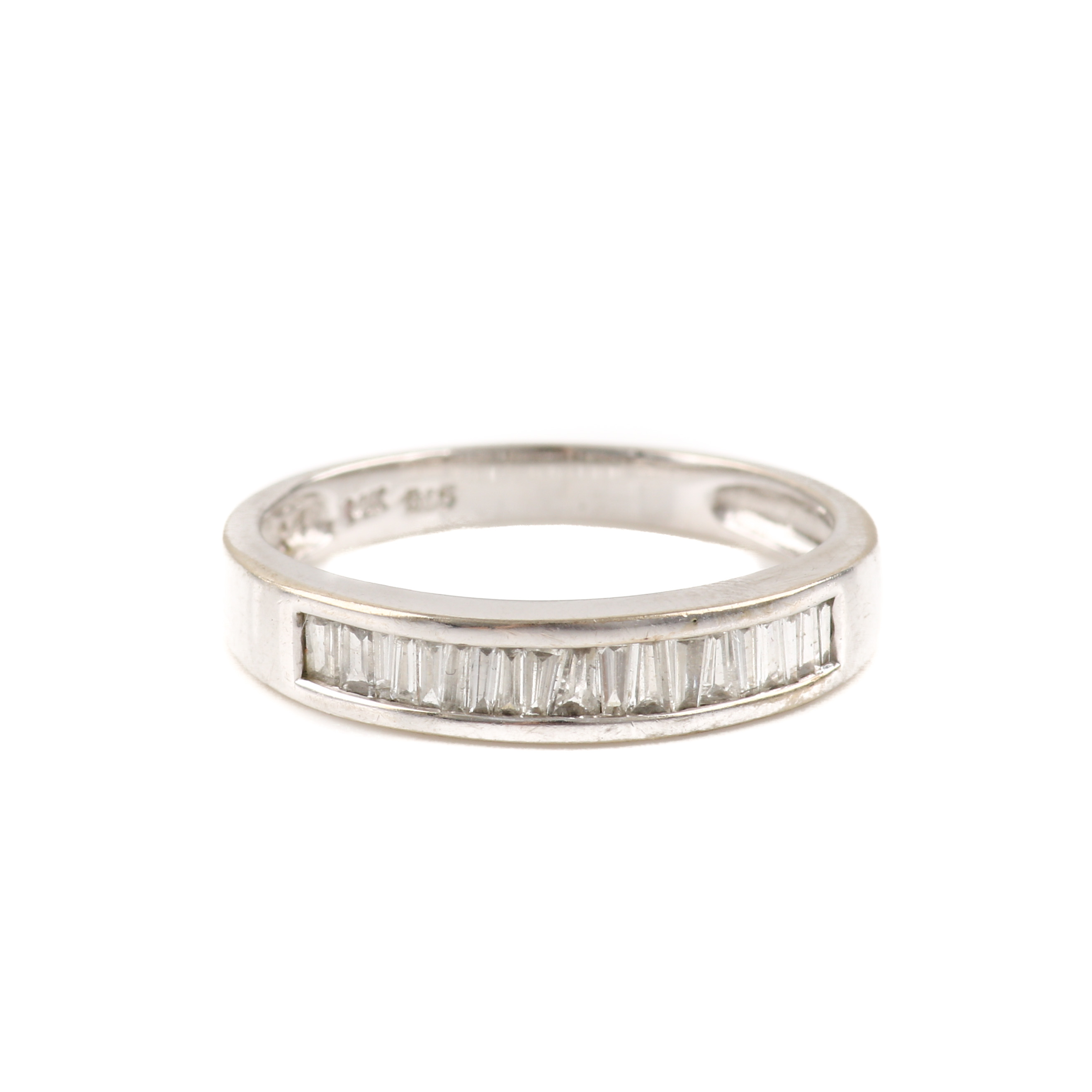 14K White Gold Diamond Band