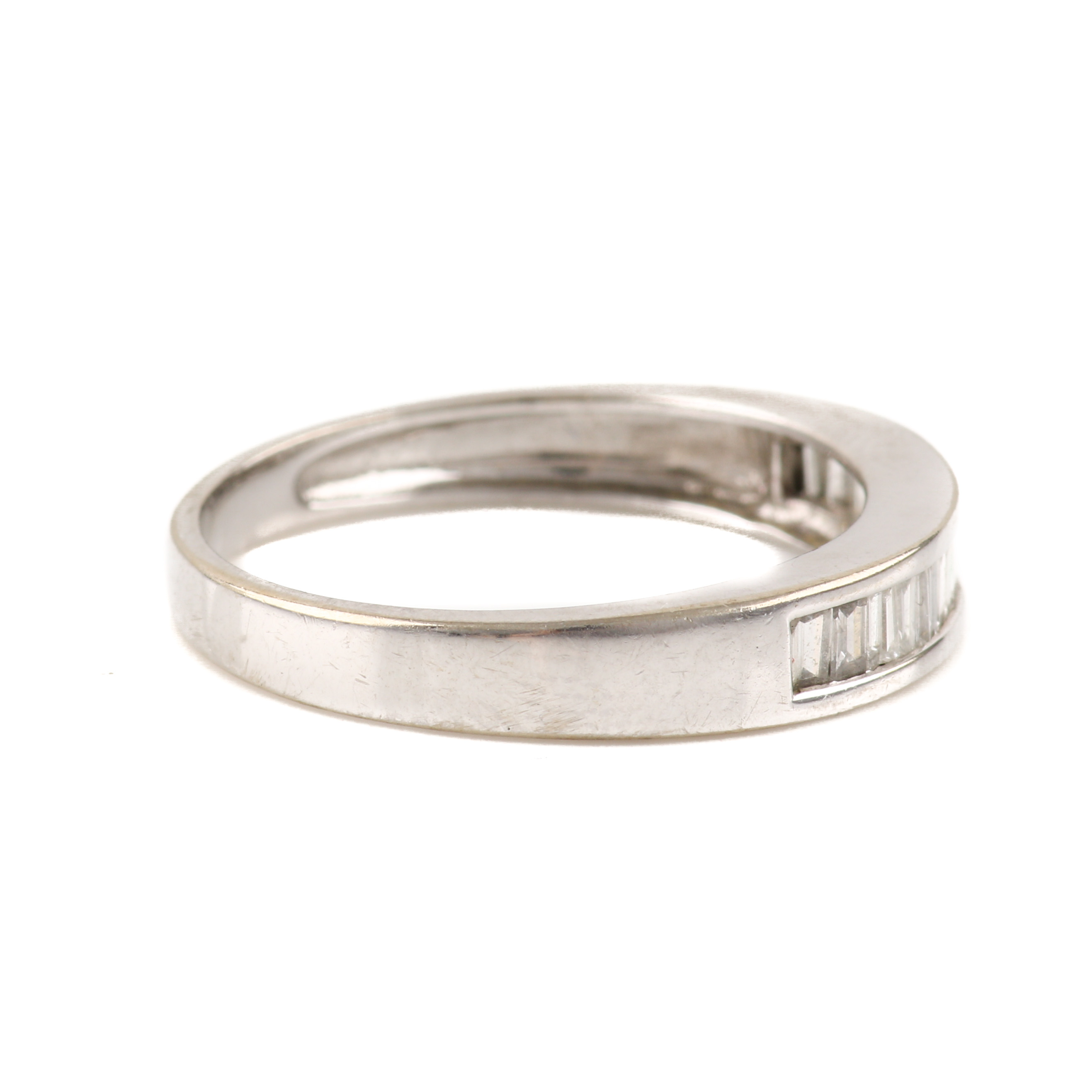 14K White Gold Diamond Band