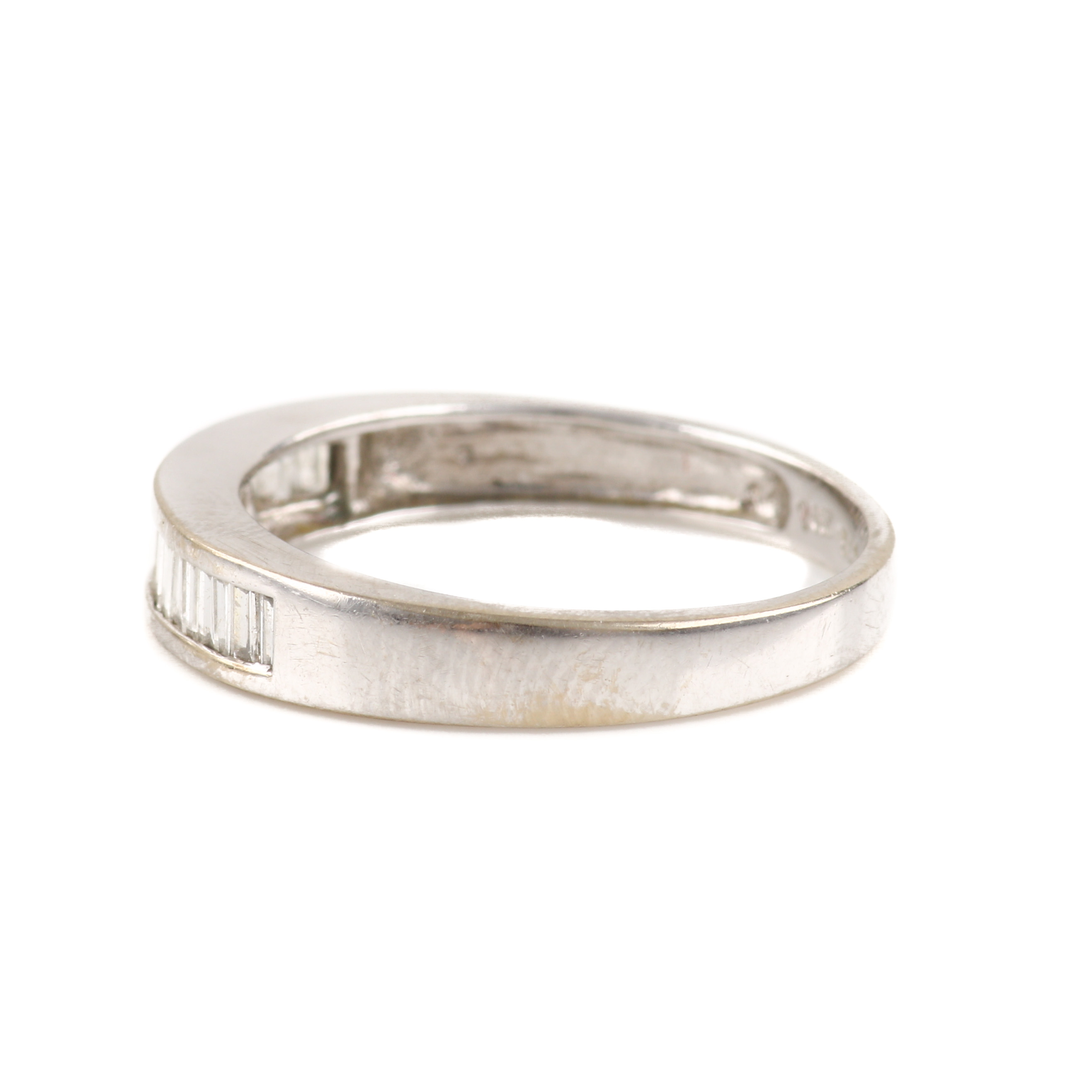 14K White Gold Diamond Band