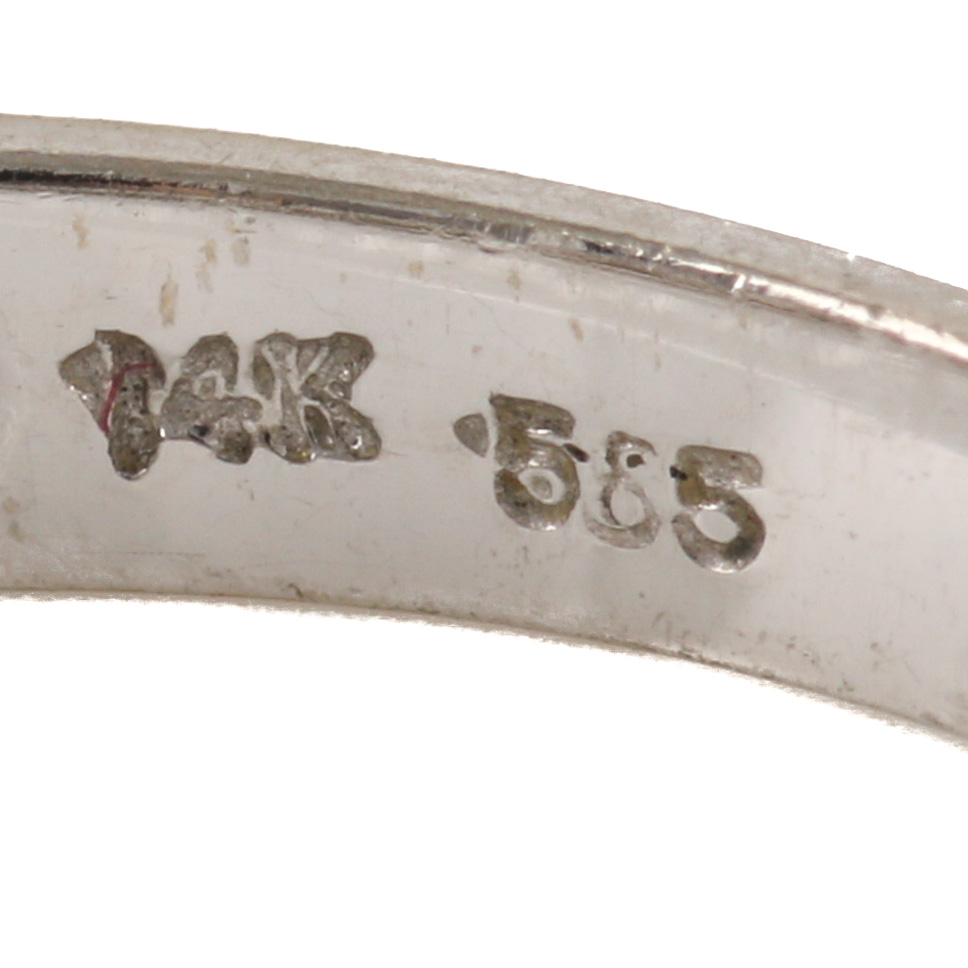 14K White Gold Diamond Band