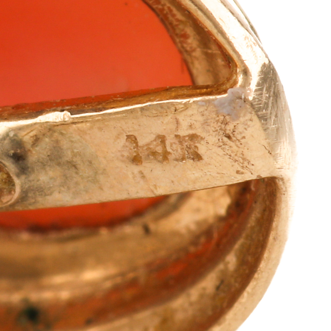 14K Yellow Gold Coral Drop Earrings