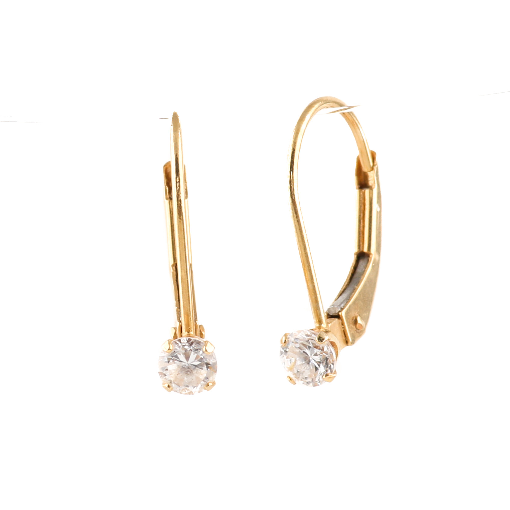 14K Yellow Gold Ring and Cubic Zirconia Earrings