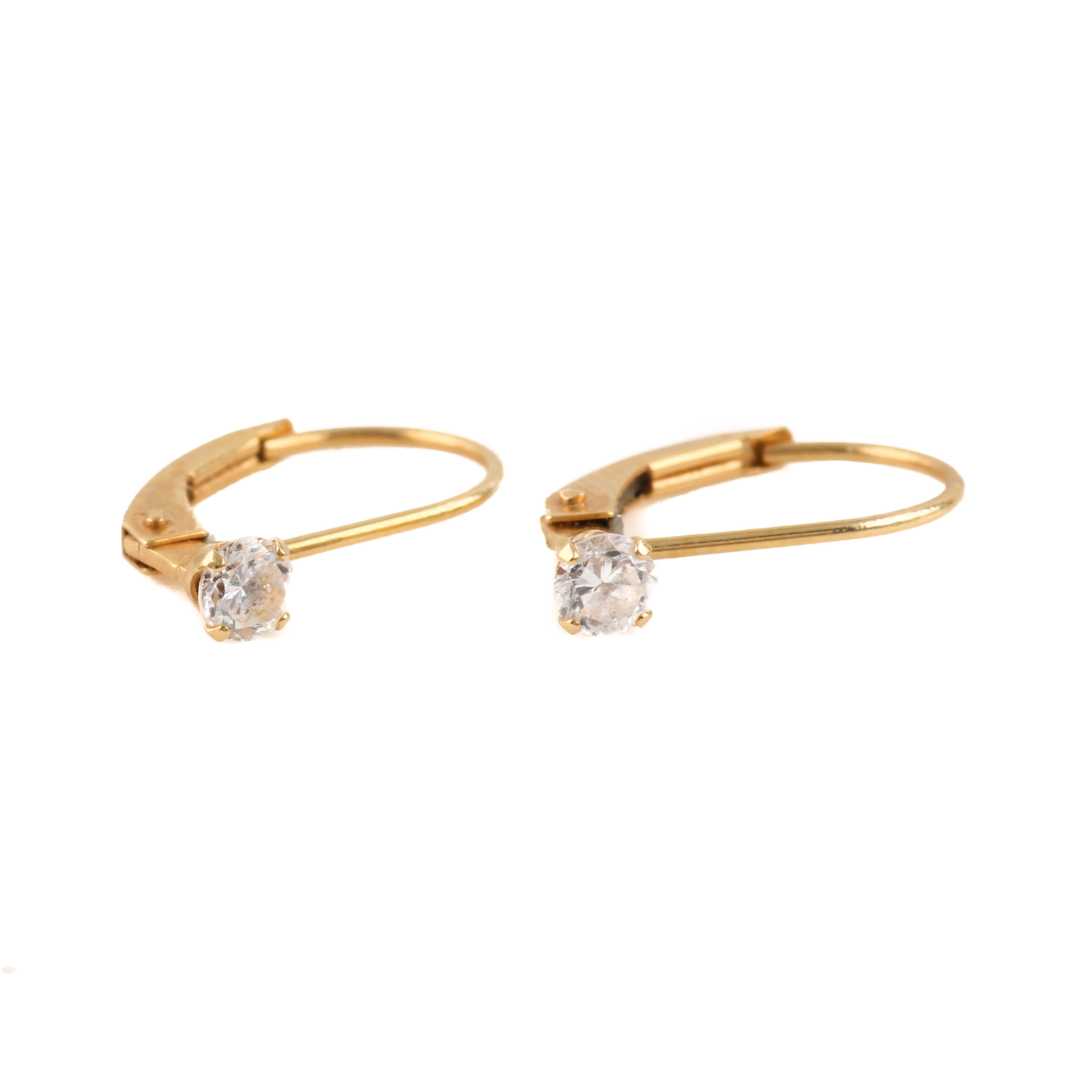 14K Yellow Gold Ring and Cubic Zirconia Earrings