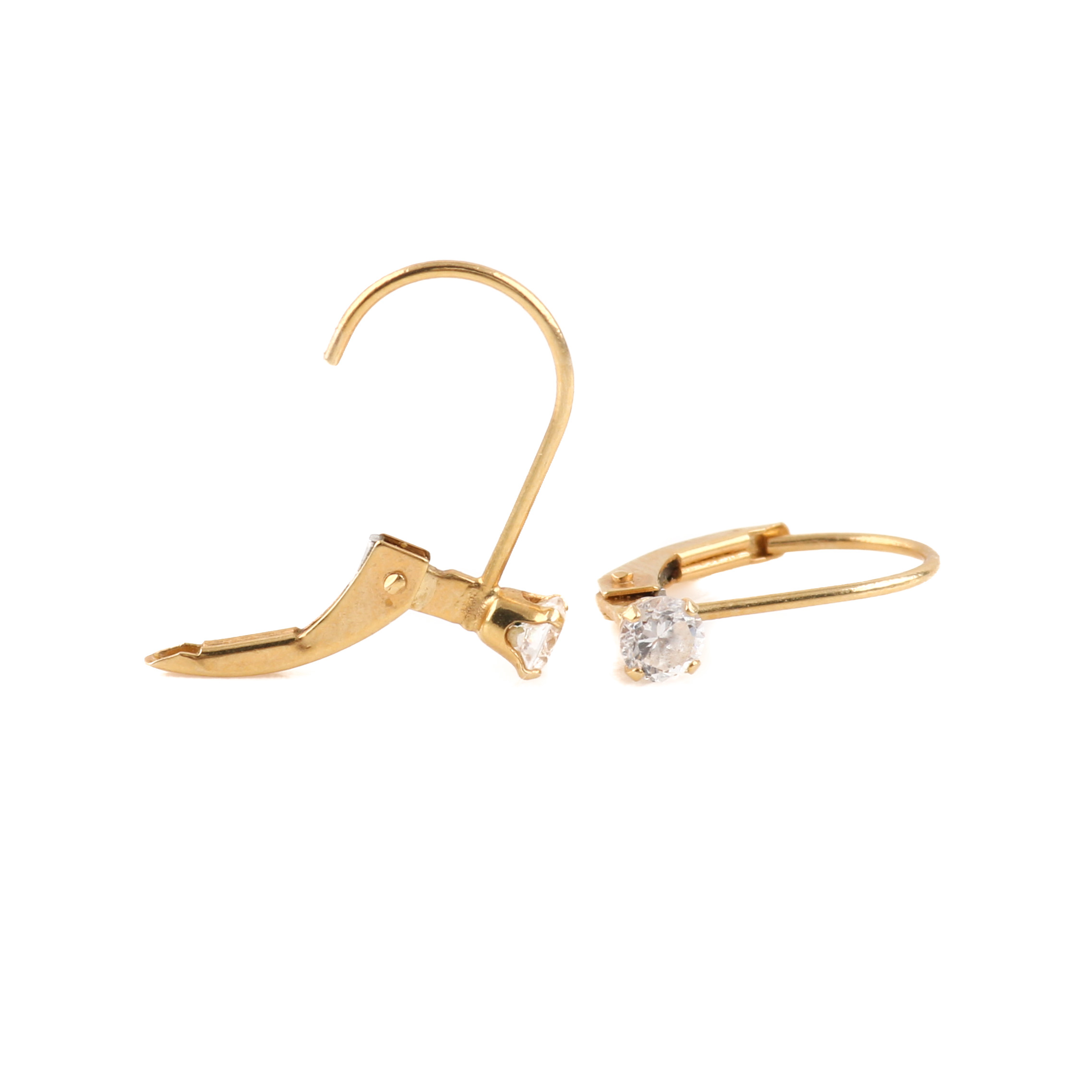 14K Yellow Gold Ring and Cubic Zirconia Earrings