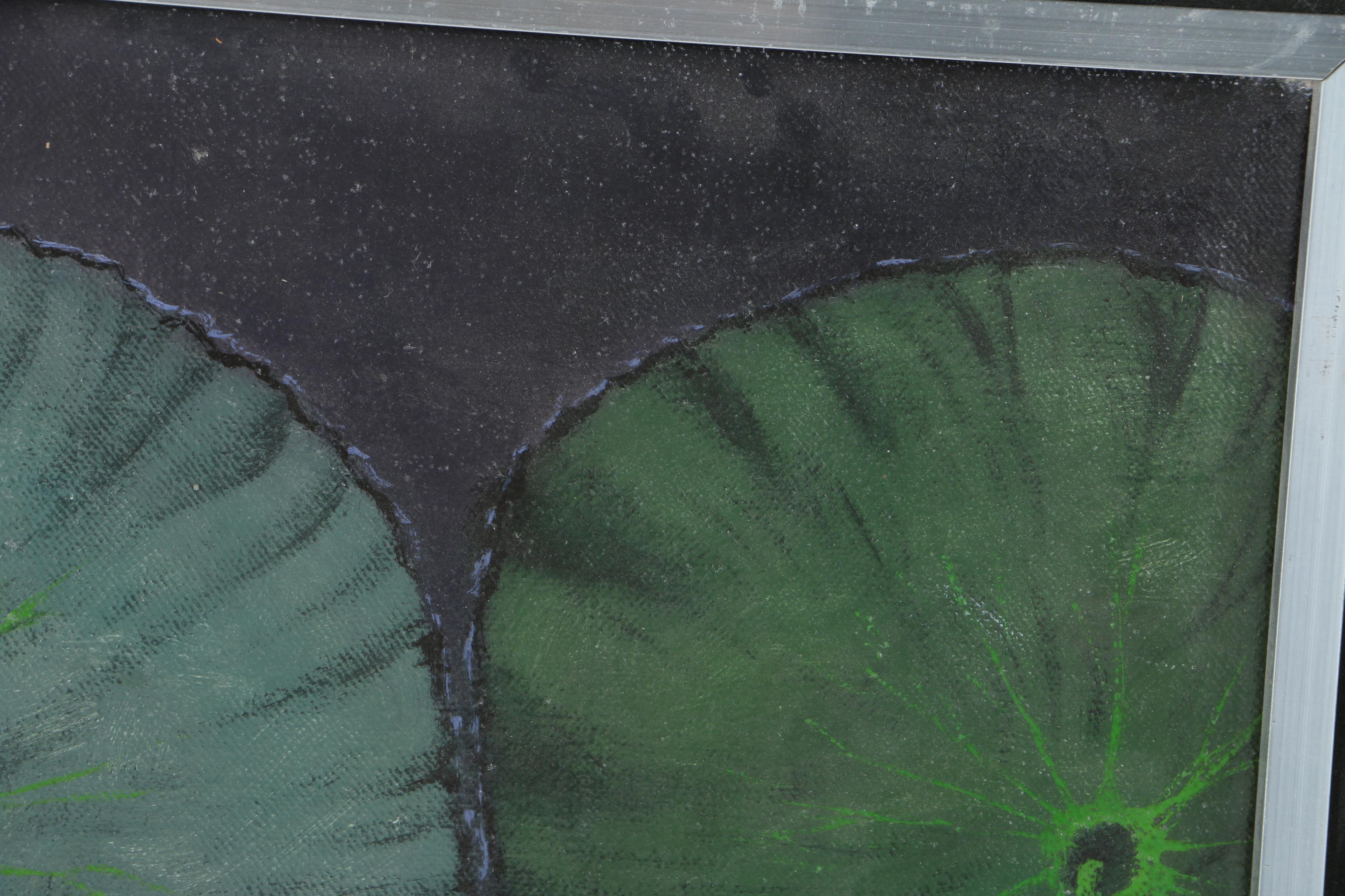 N. Cunan Oil Painting on Canvas of Waterlilies