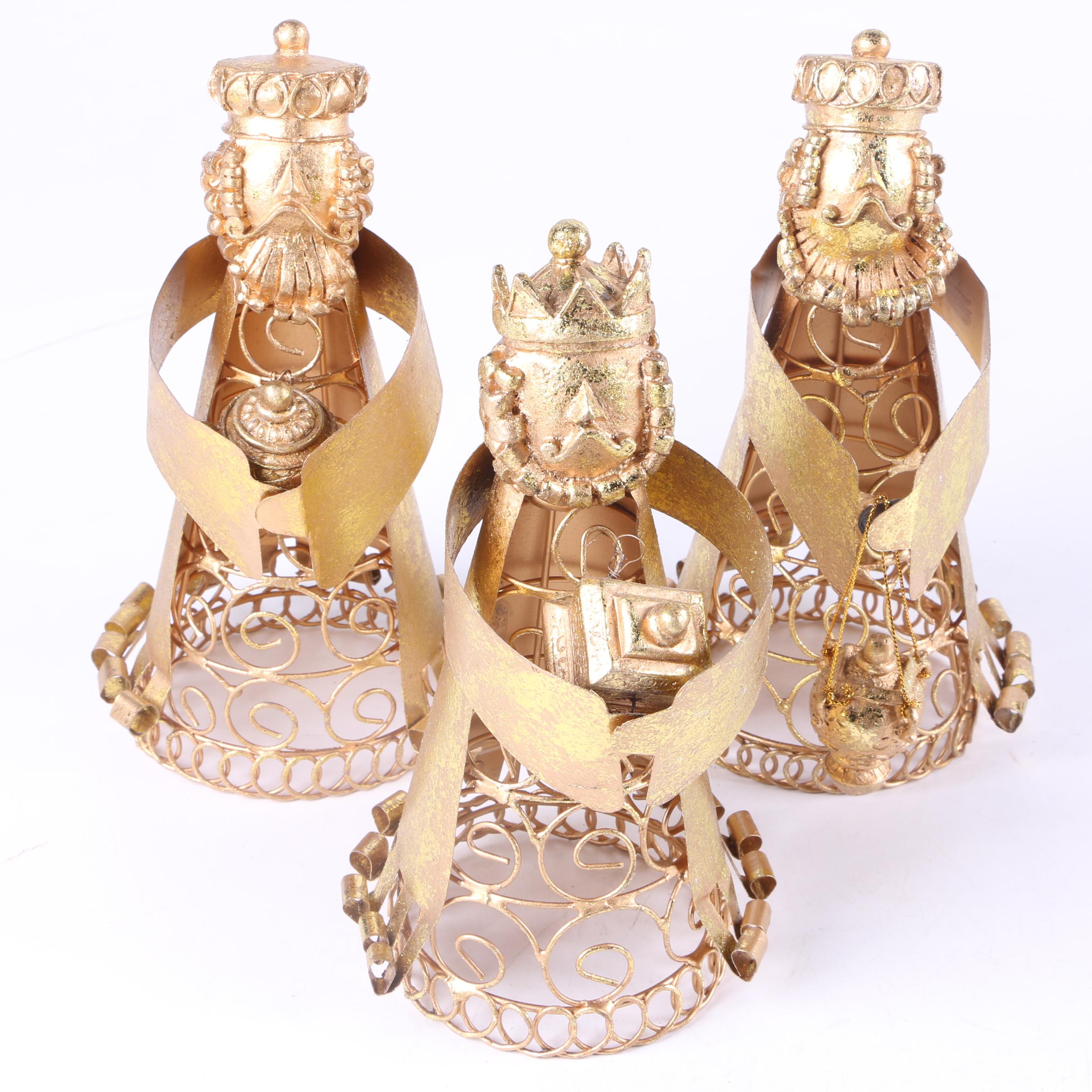 Three King Ornaments and Metal Base