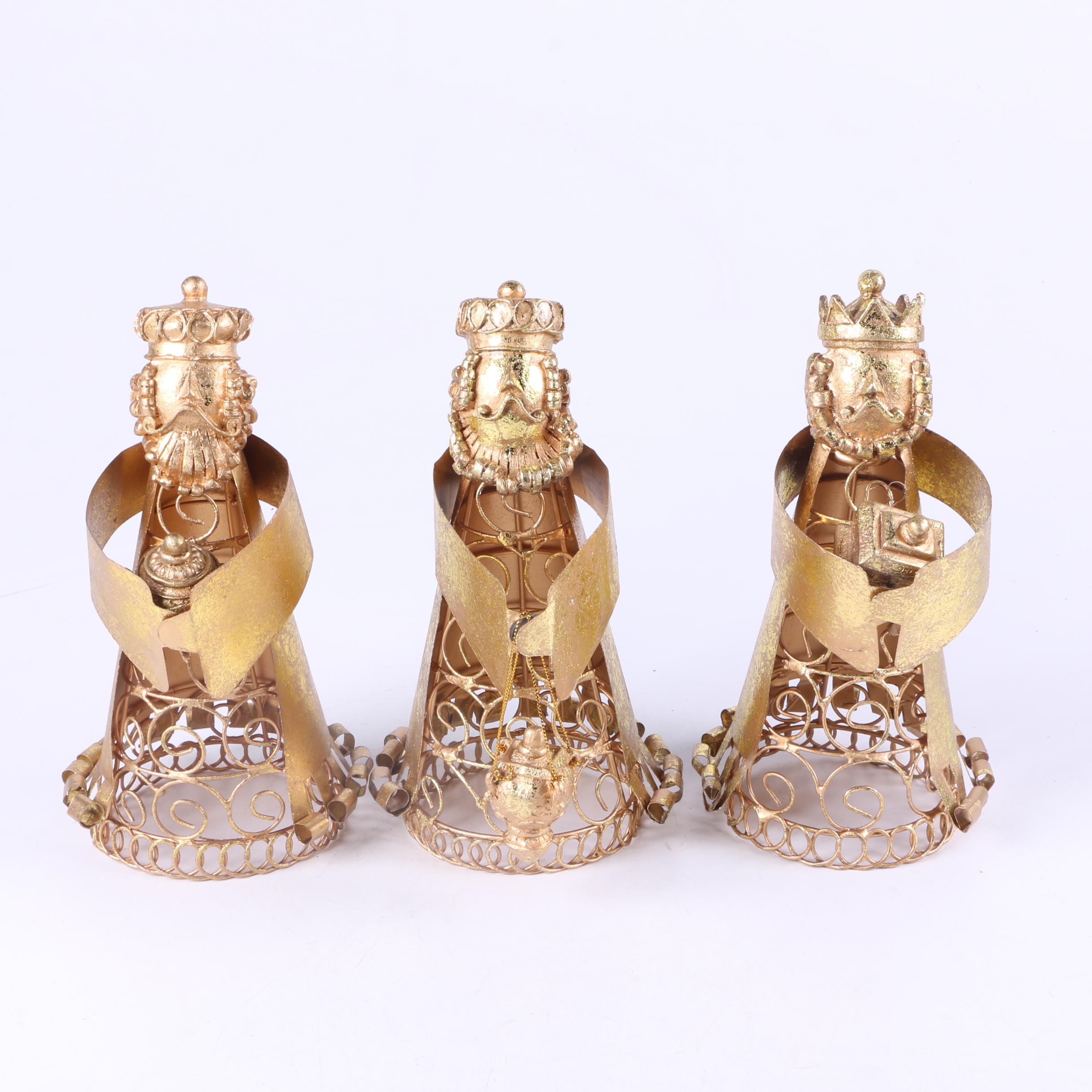 Three King Ornaments and Metal Base