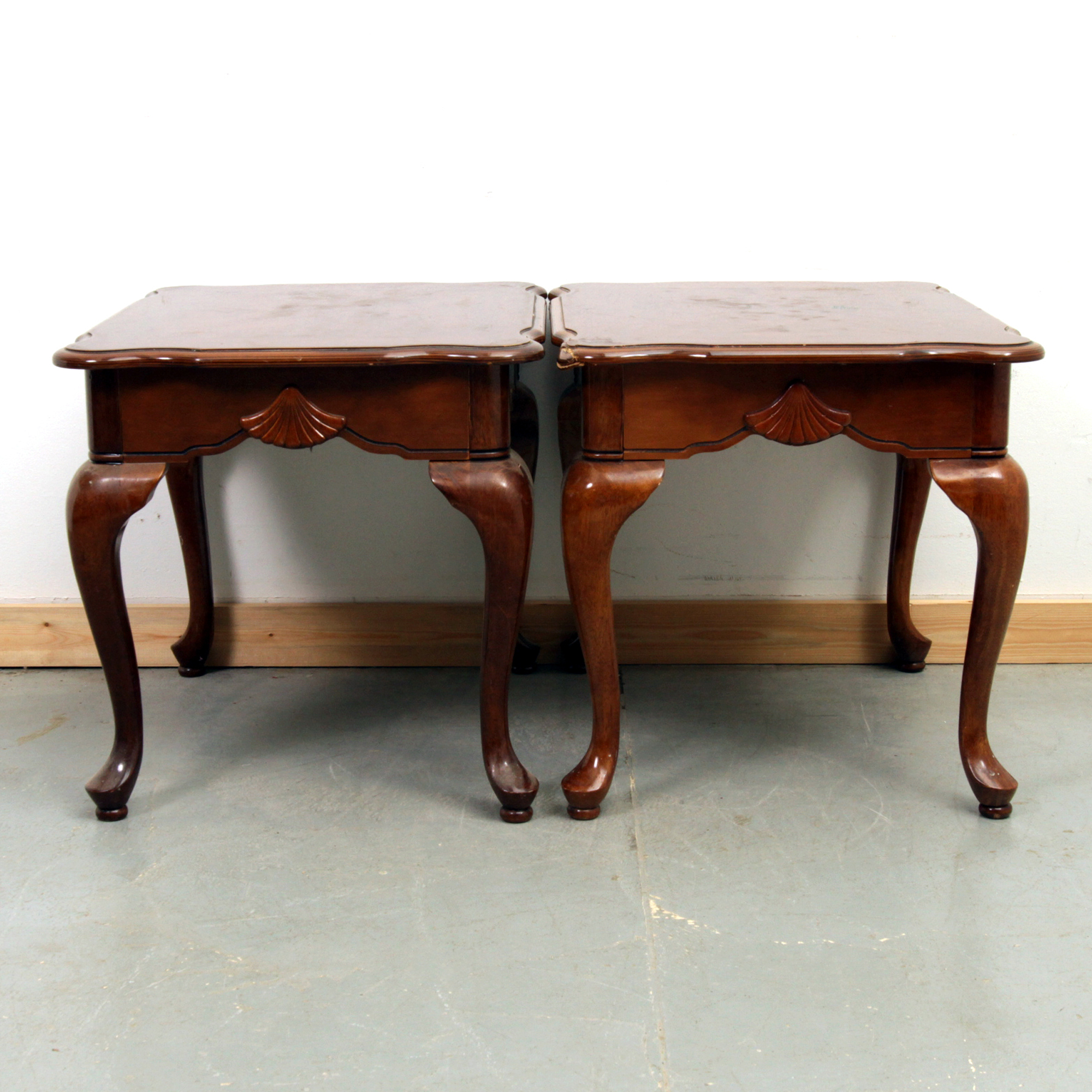 Pair of Queen Anne Style End Tables