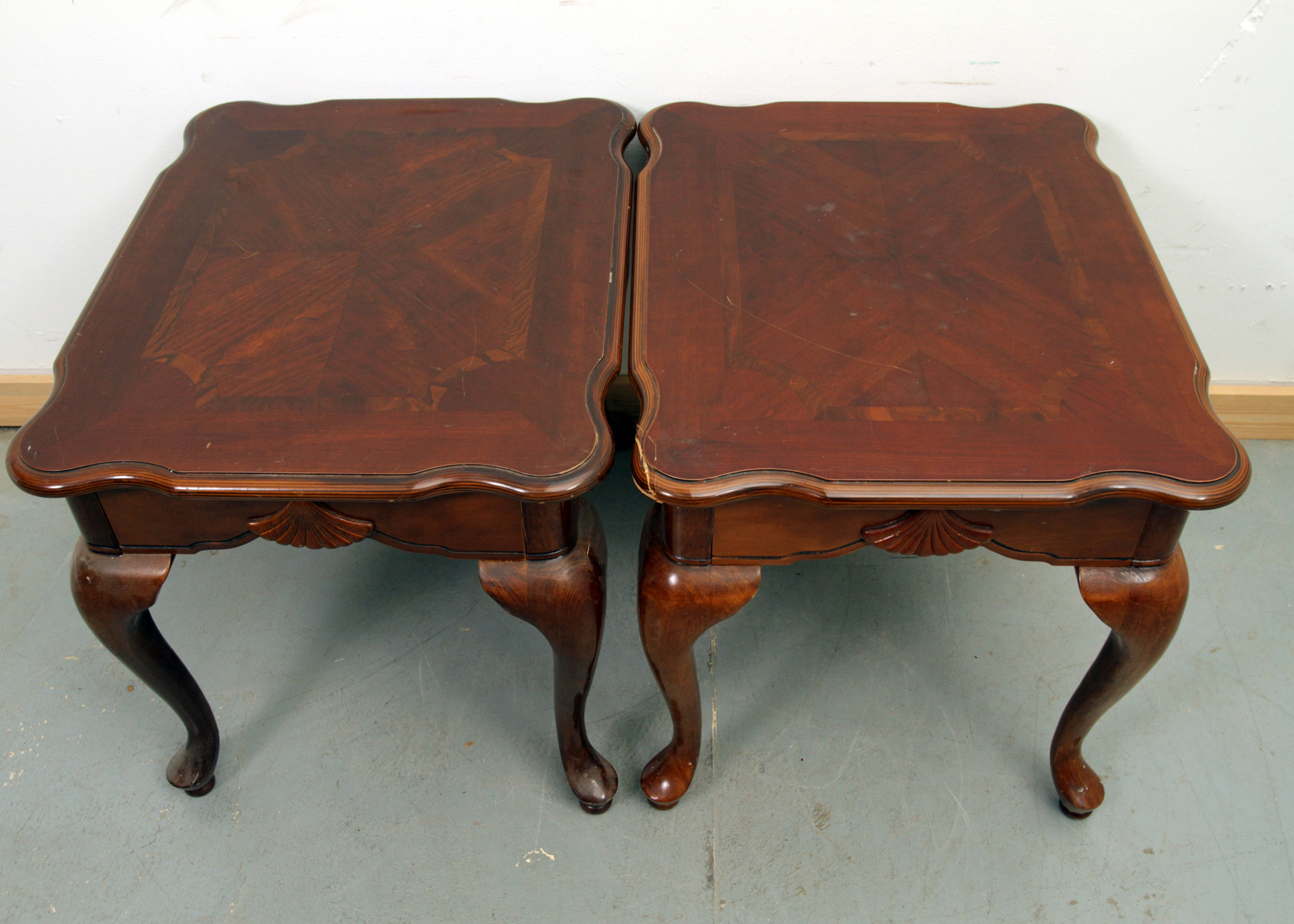 Pair of Queen Anne Style End Tables