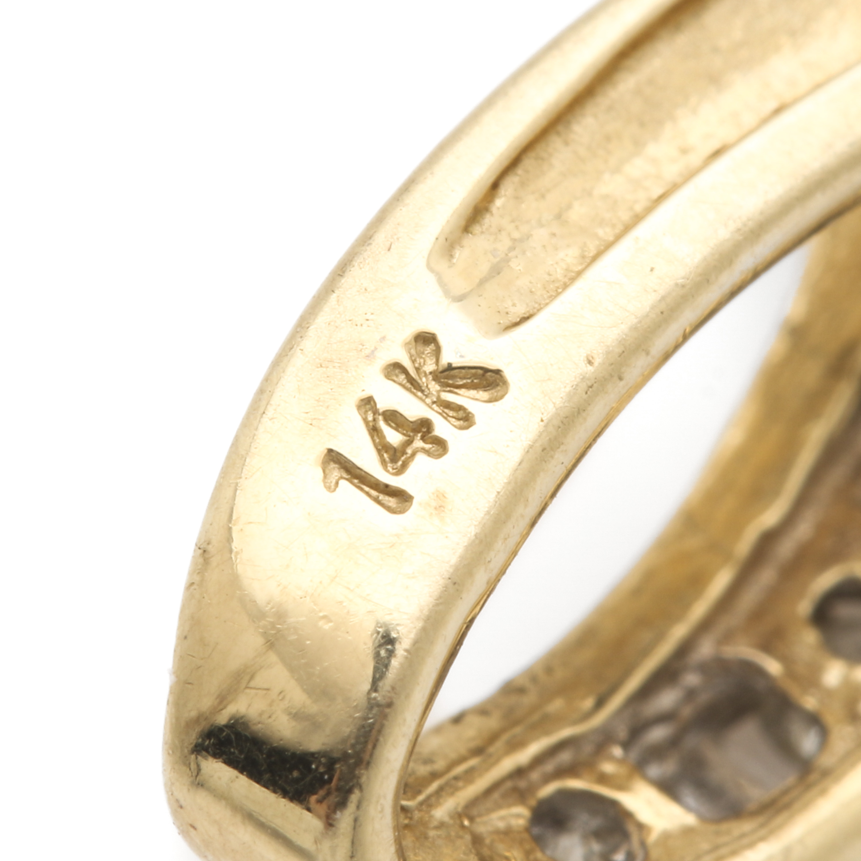 14K Yellow Gold Sapphire and Diamond Slide Pendant