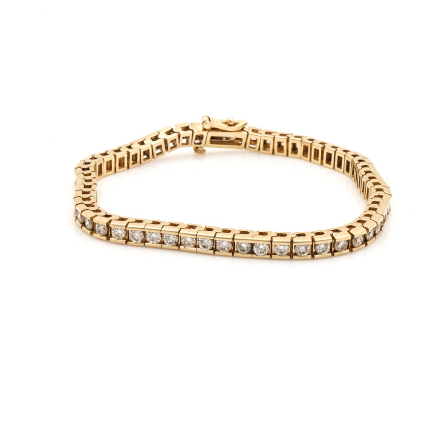 14K Yellow Gold 4.48 CTW Diamond Line Bracelet