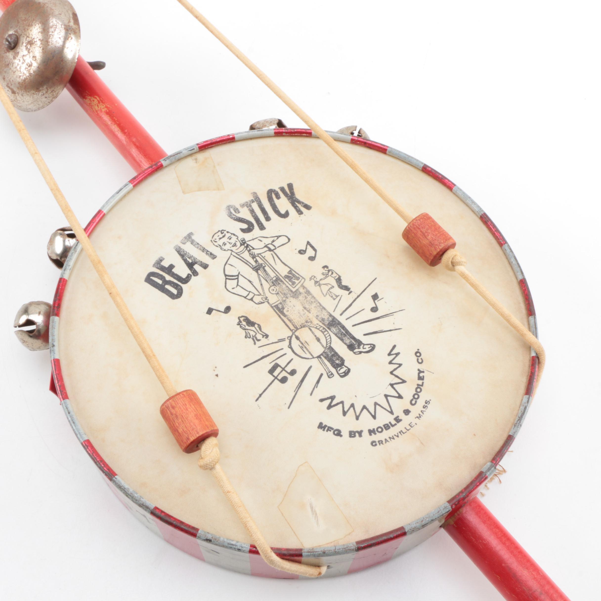 Vintage One-Man Band "Beat Stick" Novelty Instrument