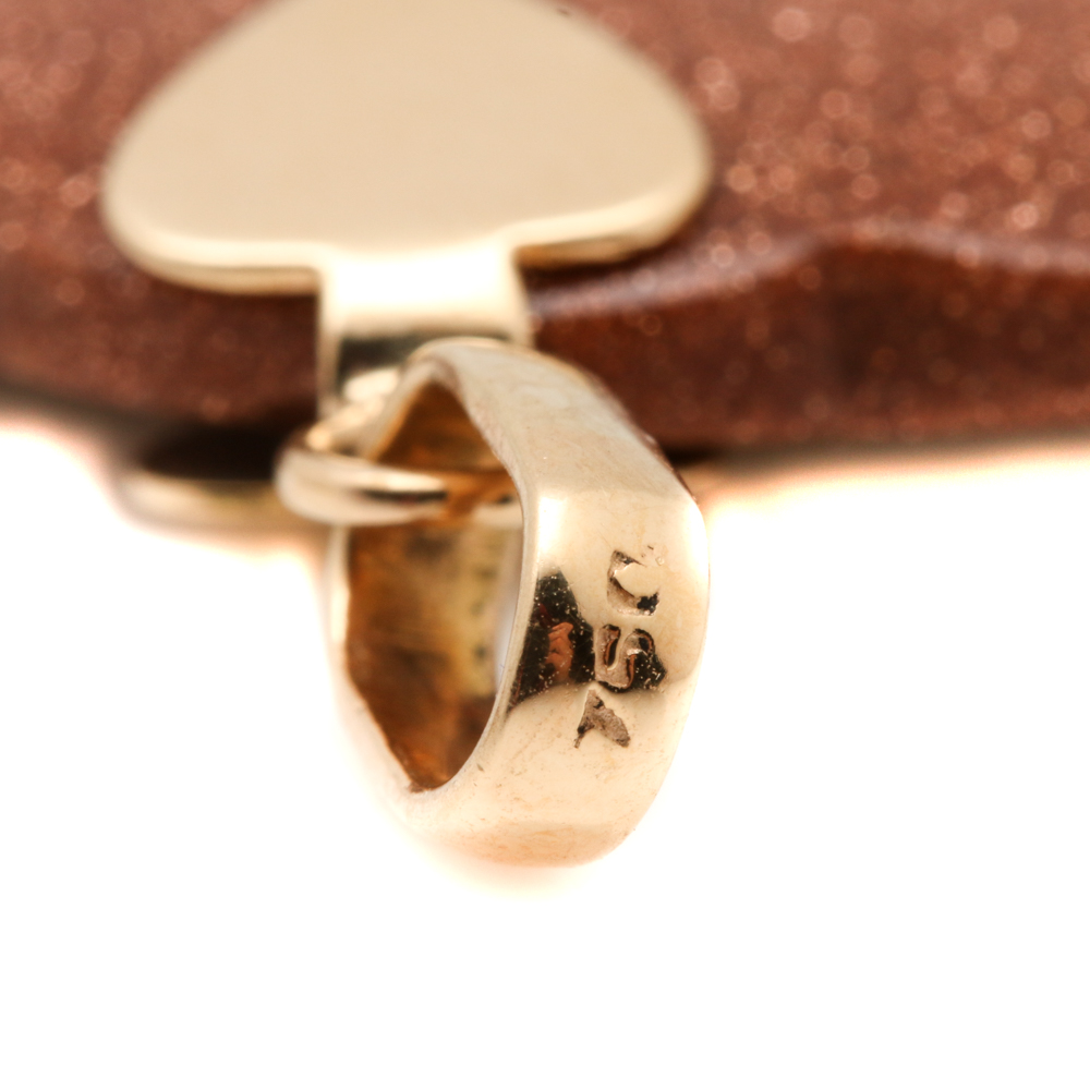 Assortment of 14K Yellow Gold Carved Gemstone Pendants