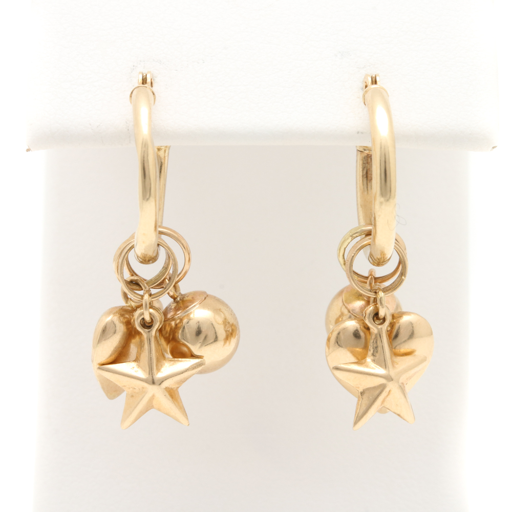 14K Yellow Gold Charm Earrings