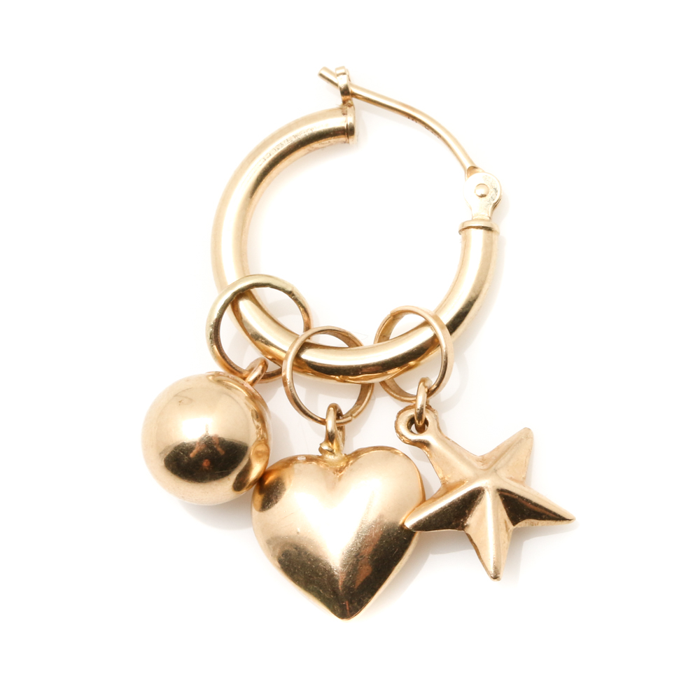 14K Yellow Gold Charm Earrings