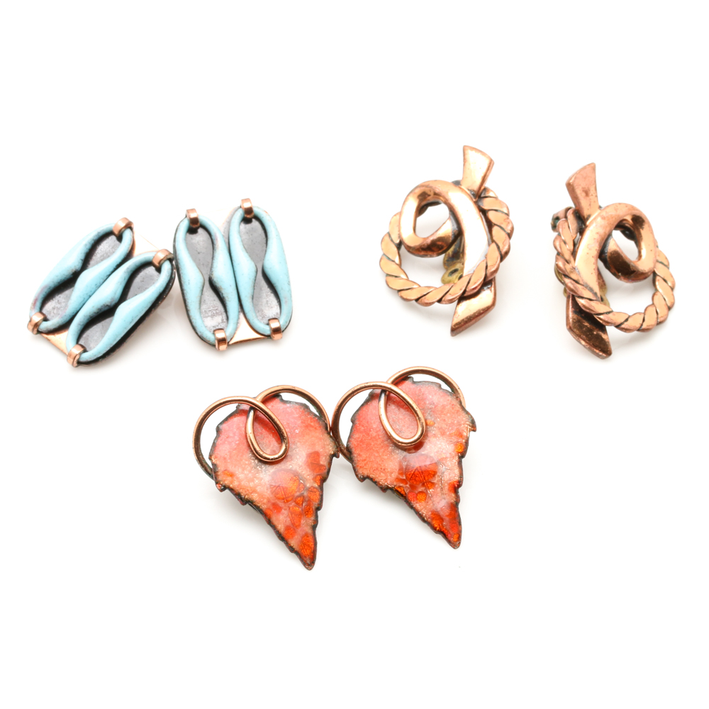 Collection of Copper Jewelry Including Matisse and Renoir