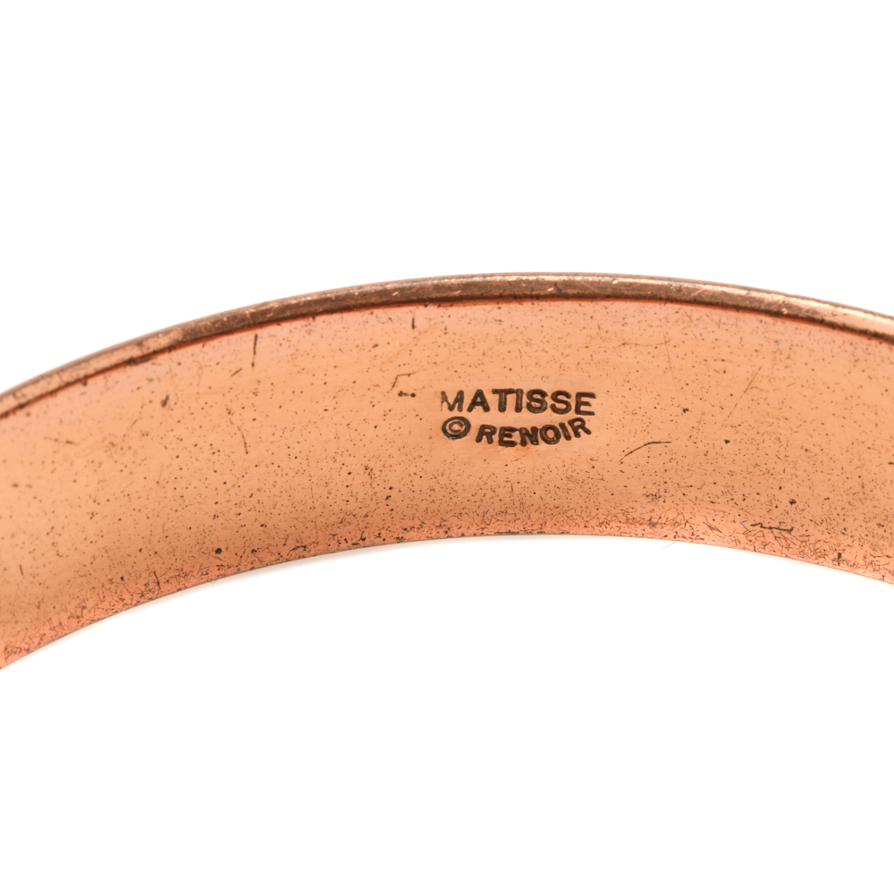 Collection of Copper Jewelry Including Matisse and Renoir